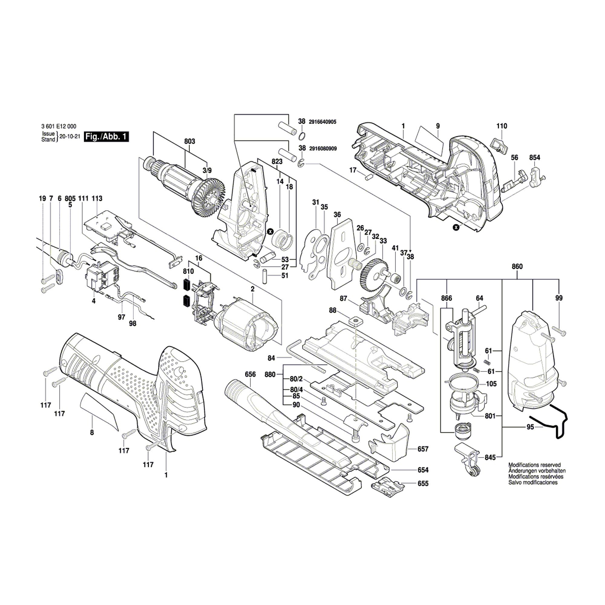 Vue éclatée Bosch GST150CE 3601E12000 #01