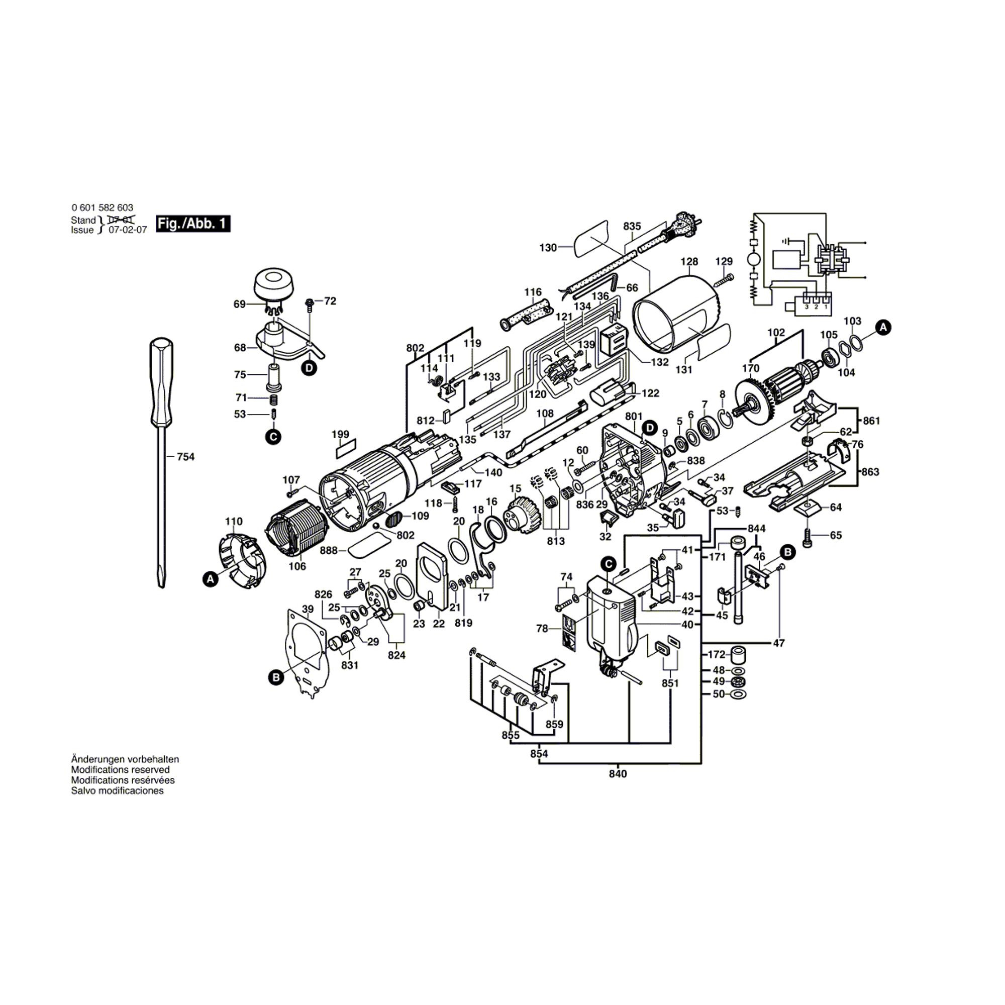 Vue éclatée Bosch GST60PE 0601582603 #01
