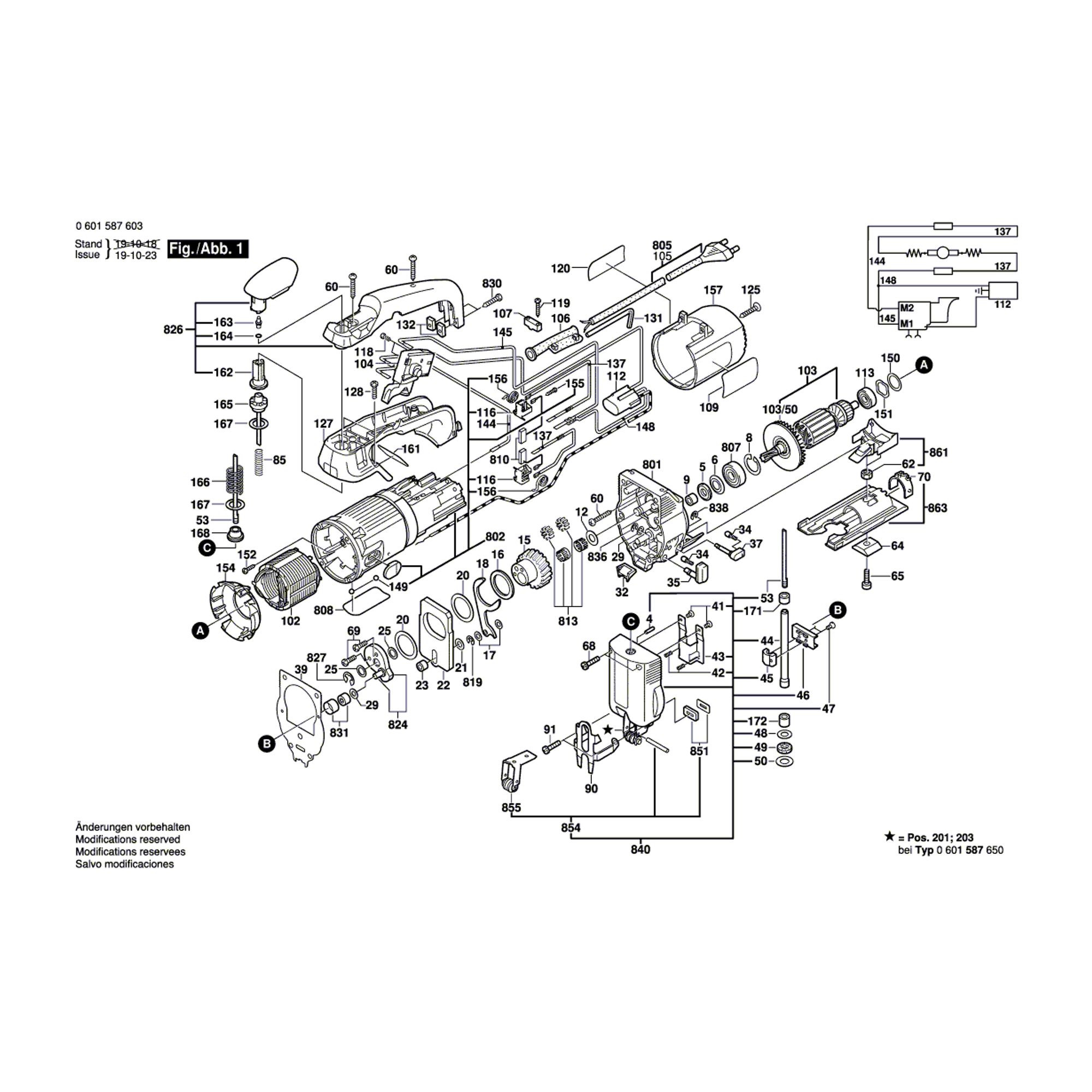 Vue éclatée Bosch GST85PBE 0601587603 #01