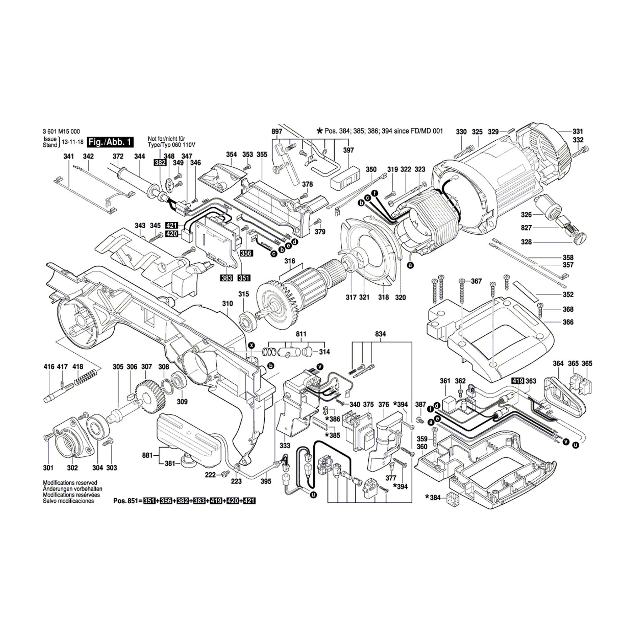 Vue éclatée Bosch GTM12 3601M15000 #01