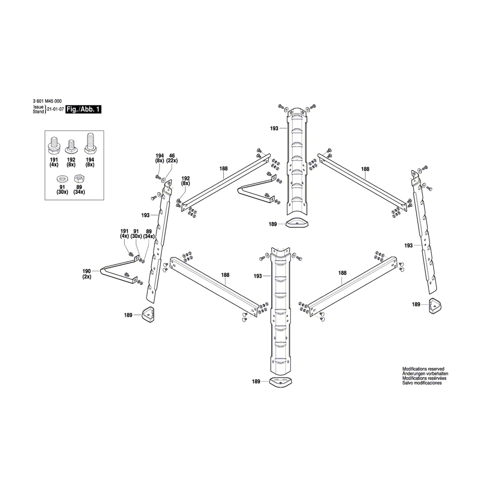 Vue éclatée Bosch GTS254 3601M45000 #01