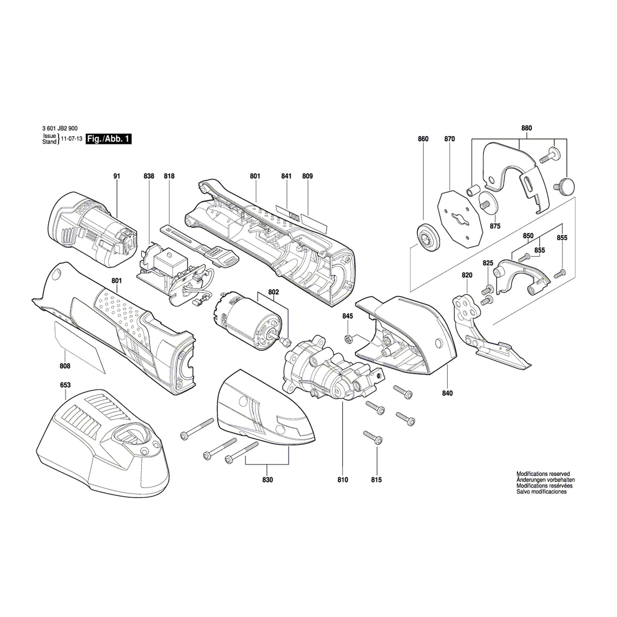 Vue éclatée Bosch GUS10,8V-LI 3601JB2900 #01