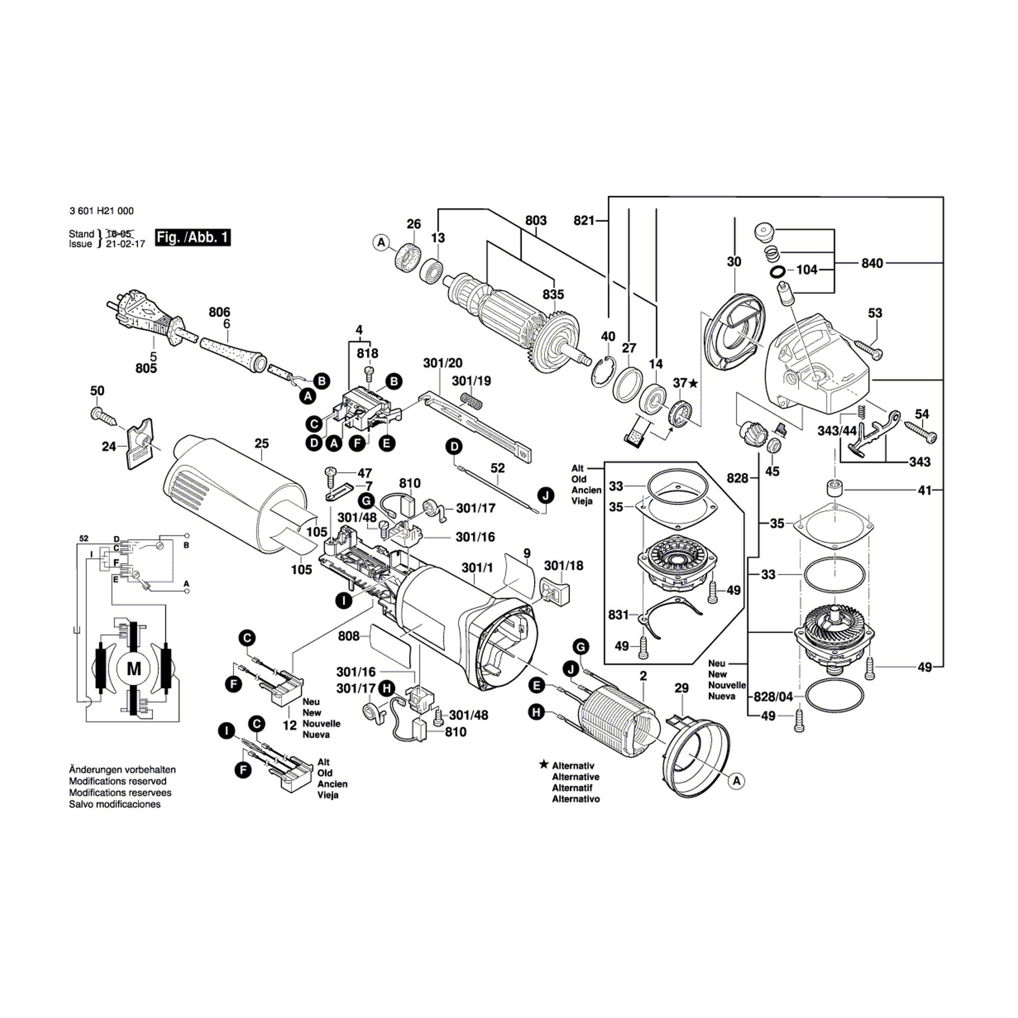 Vue éclatée Bosch GWS10-125 3601H21800 #01