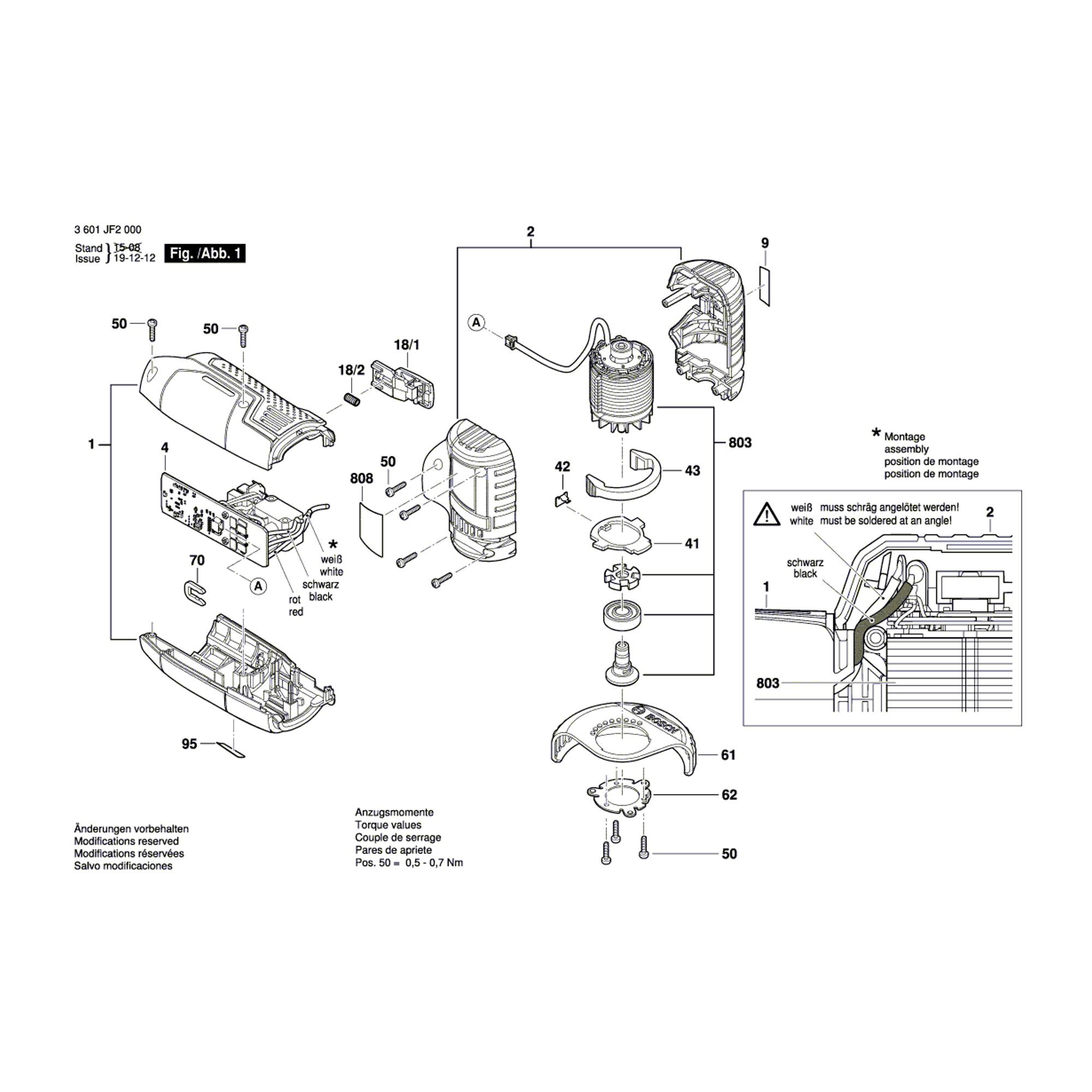 Vue éclatée Bosch GWS10,8V-EC 3601JF2000 #01