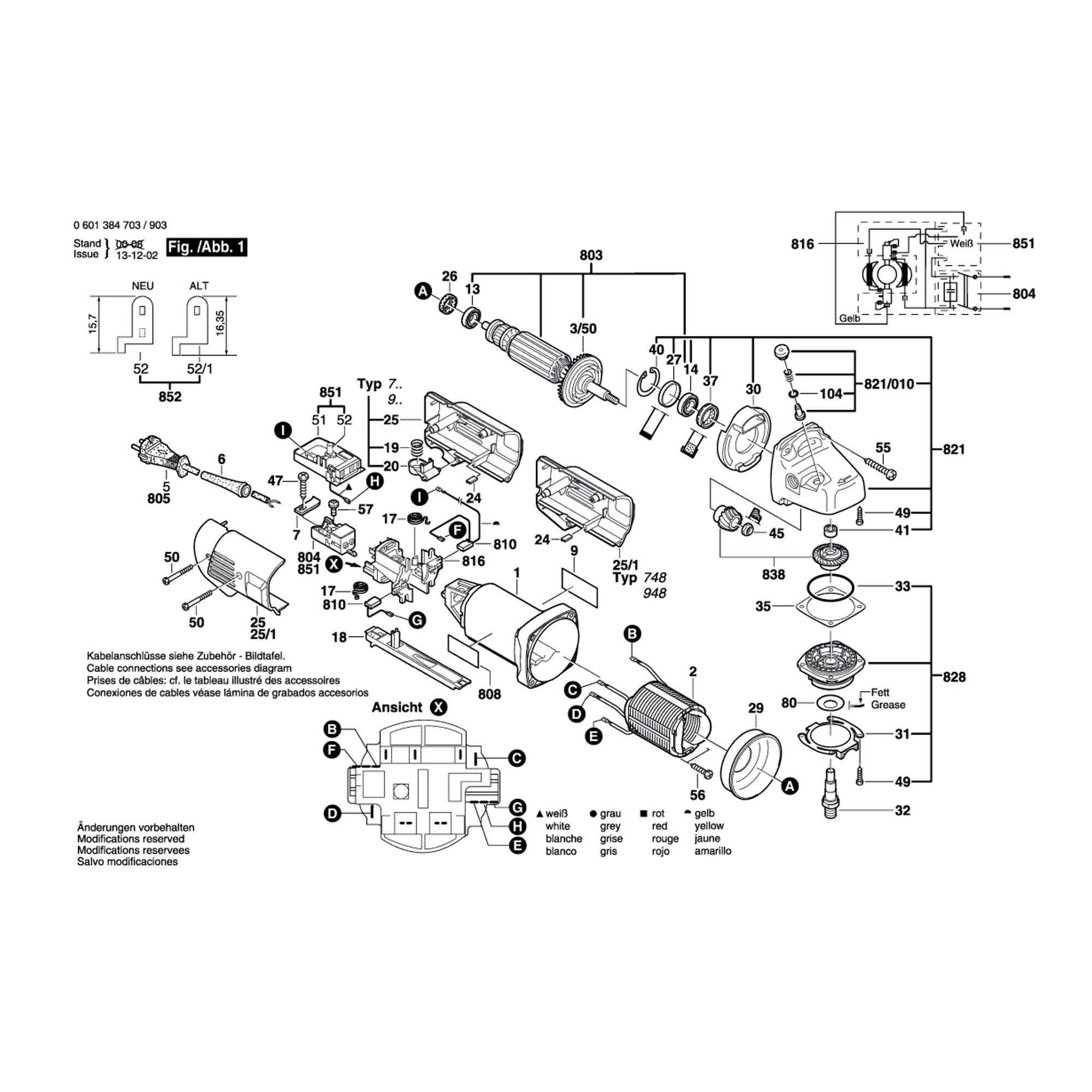 Vue éclatée Bosch GWS14-125C 0601384703 #01