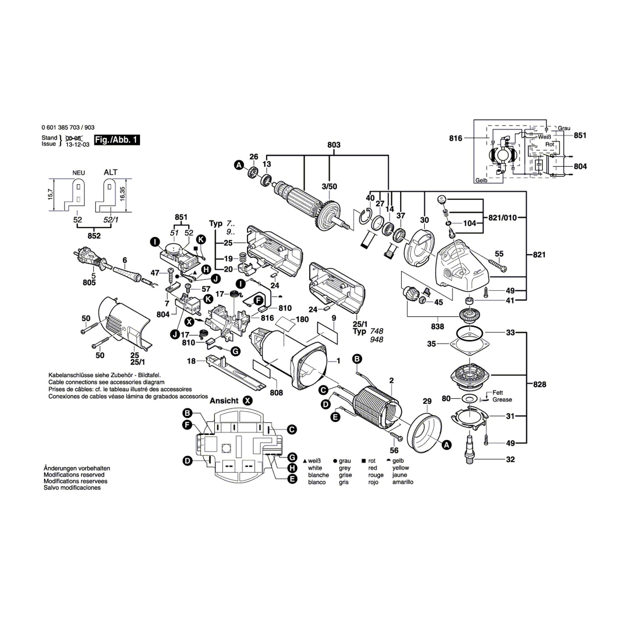 Vue éclatée Bosch GWS14-125CE 0601385703 #01