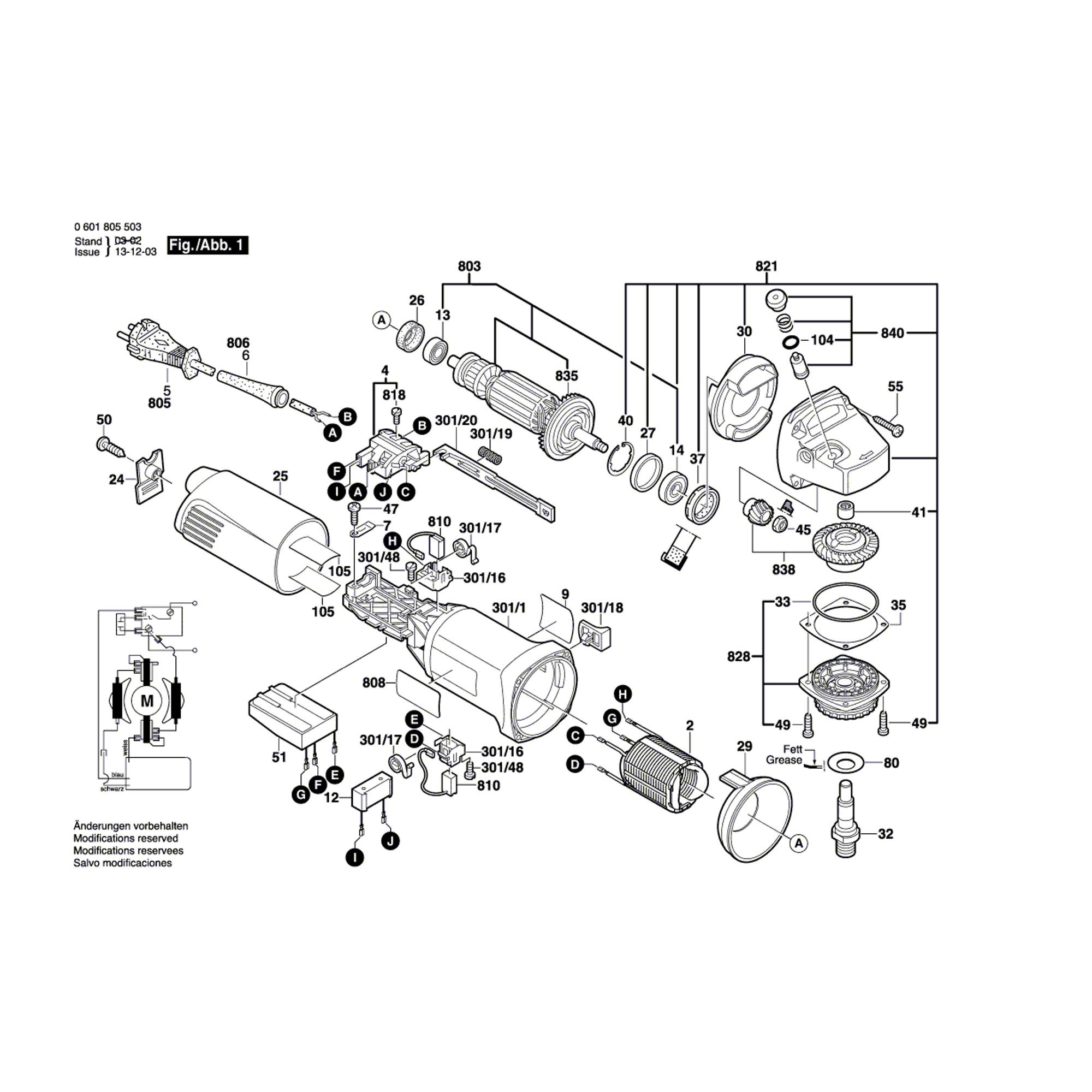 Vue éclatée Bosch GWS14-125CE 0601805574 #01