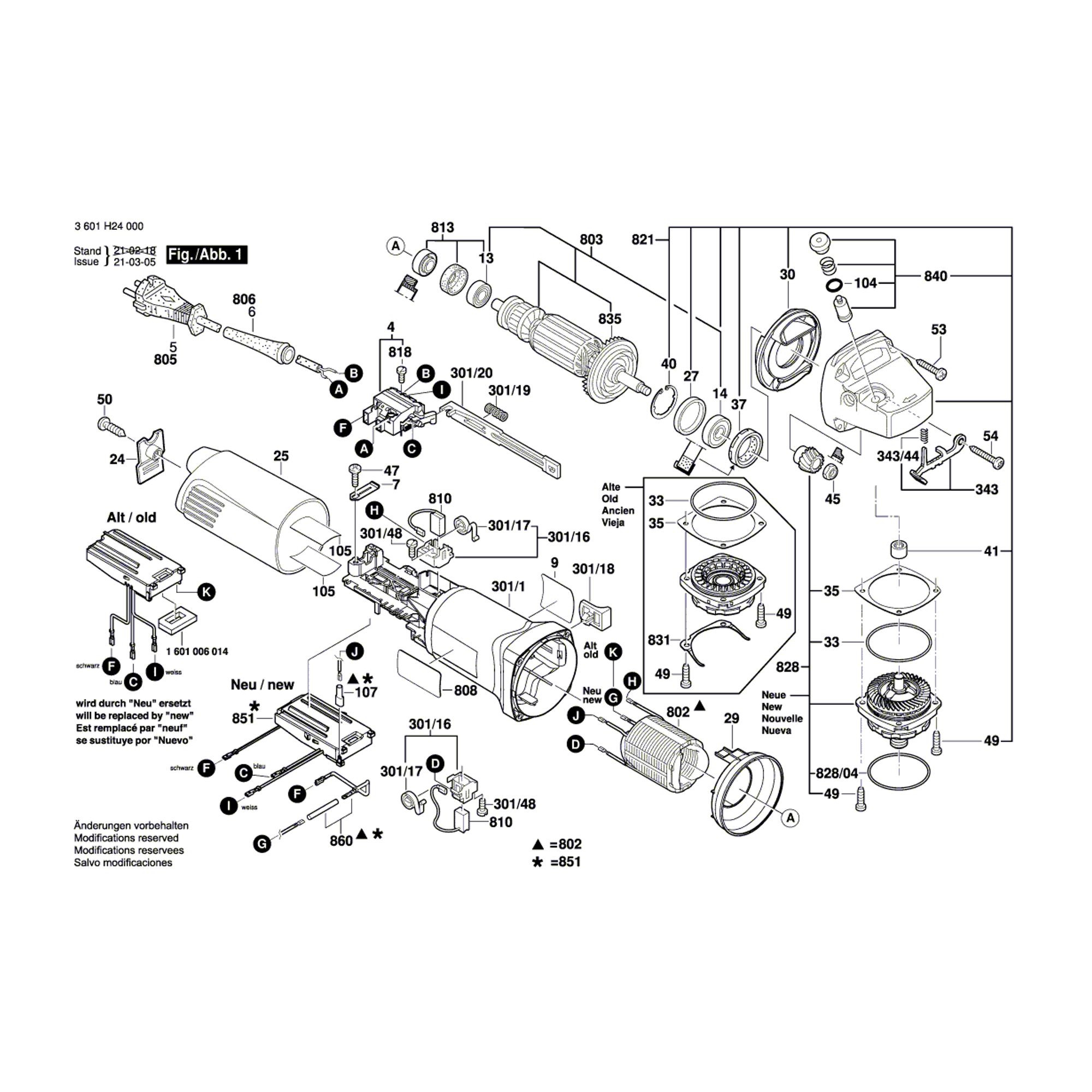 Vue éclatée Bosch GWS14-125CI 3601H24000 #01
