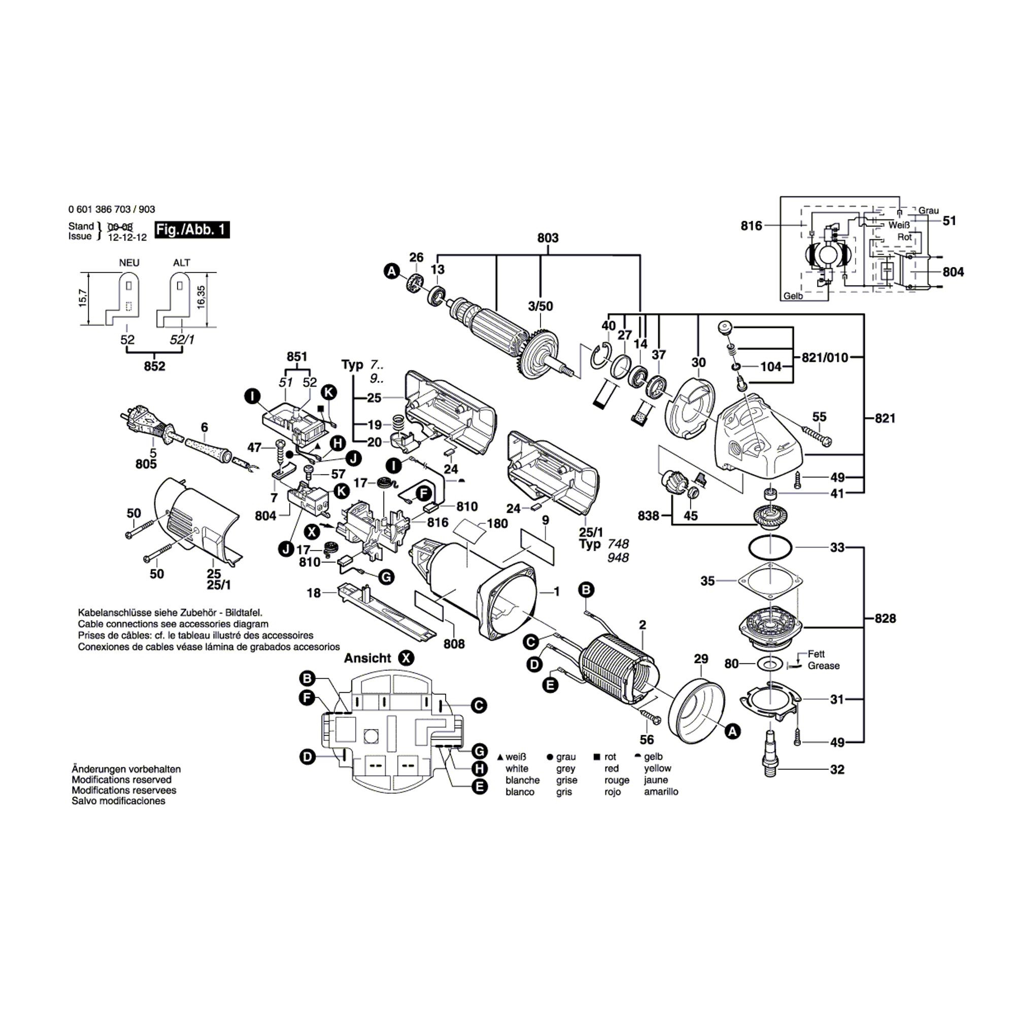 Vue éclatée Bosch GWS14-150C 0601386903 #01