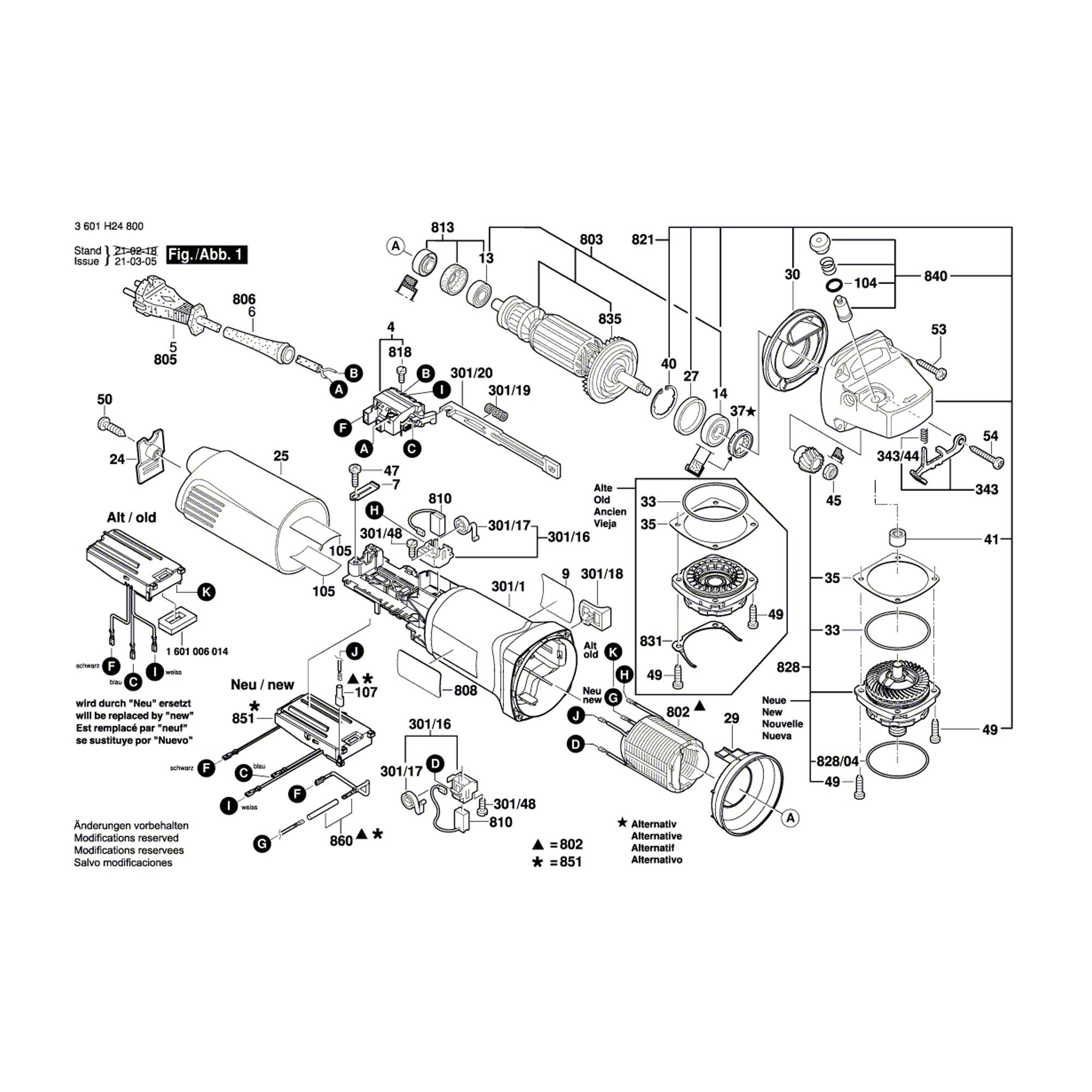 Vue éclatée Bosch GWS1400 3601H24800 #01