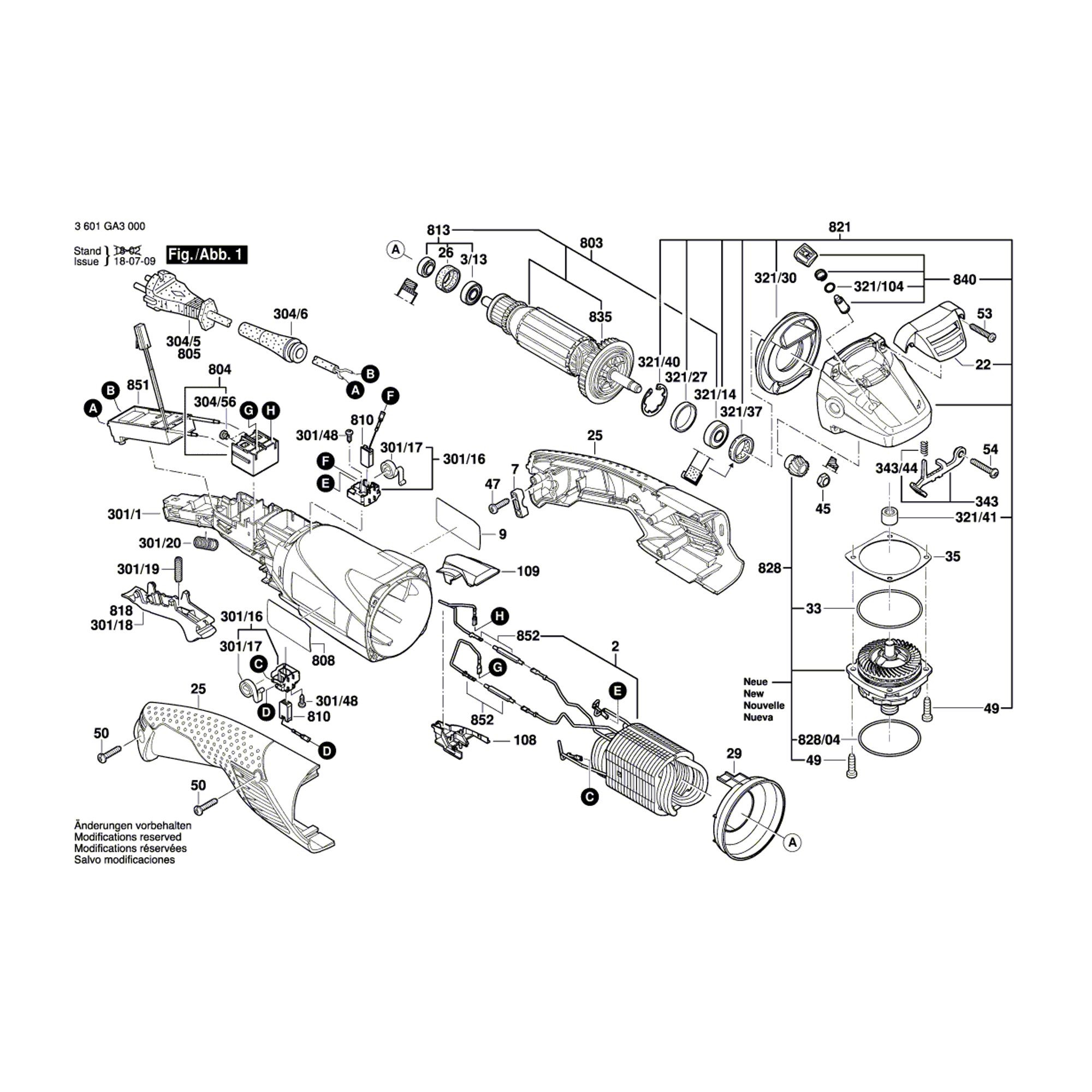 Vue éclatée Bosch GWS18-150L 3601GA5000 #01