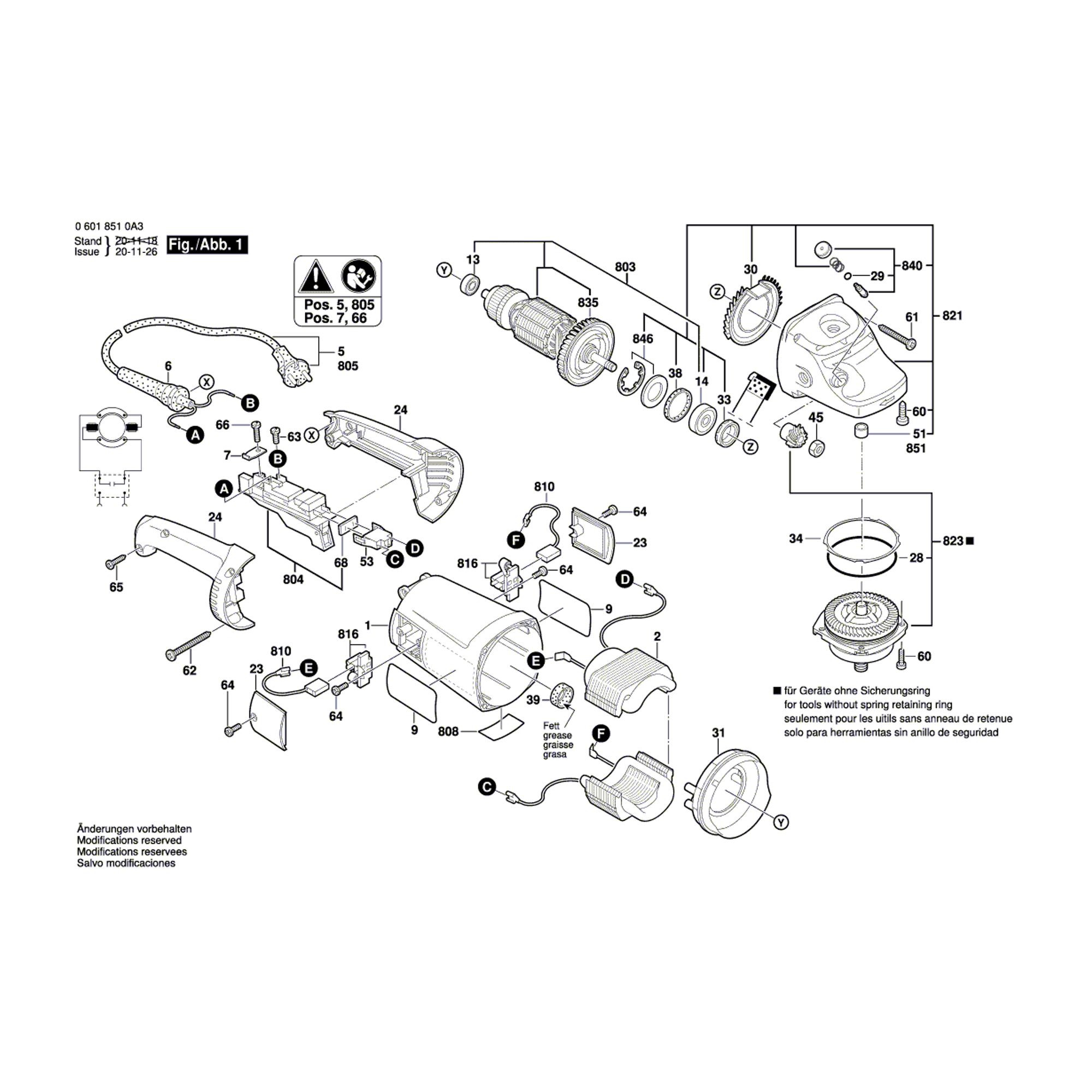 Vue éclatée Bosch GWS21-180H 06018510A3 #01