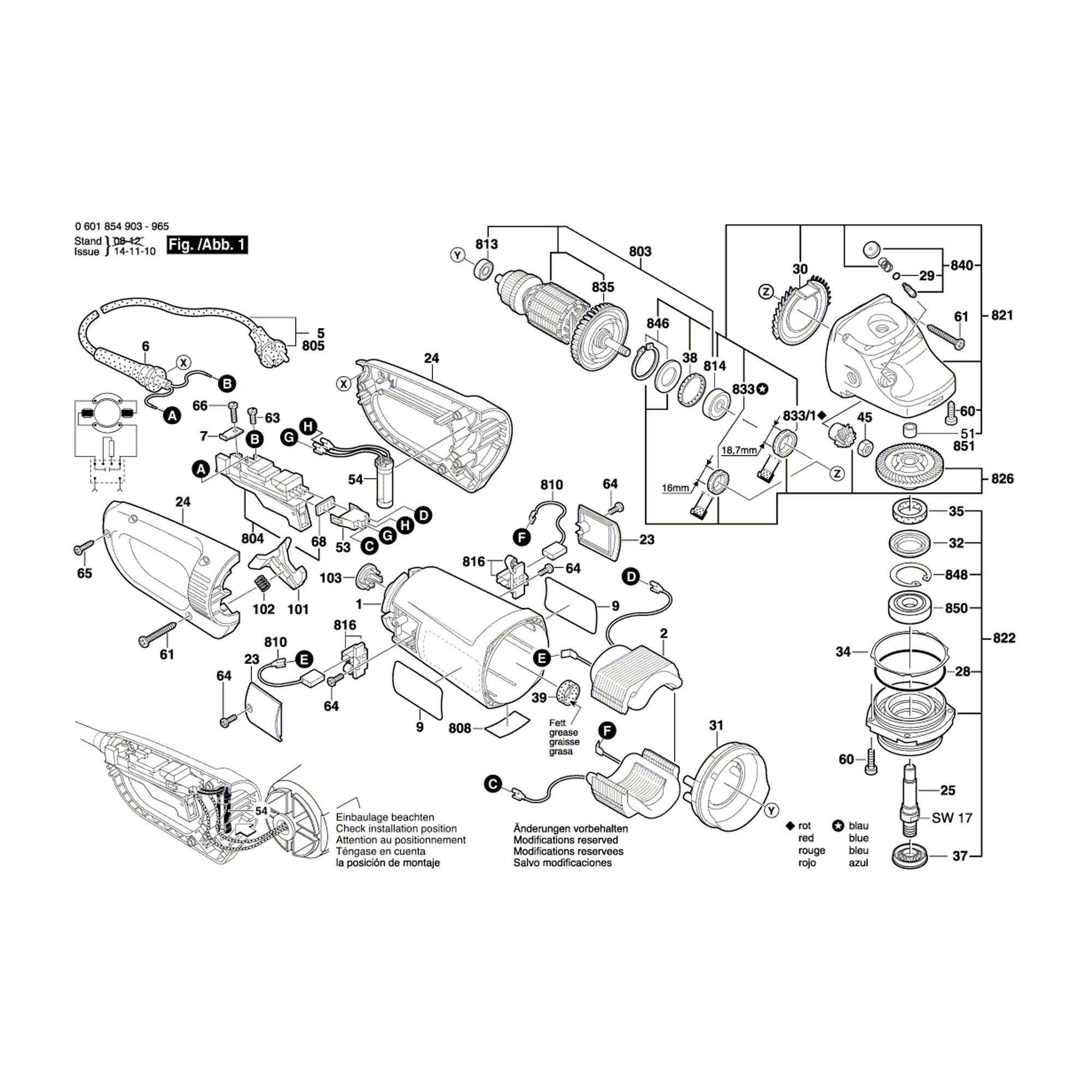Vue éclatée Bosch GWS24-230JB 0601854903 #01