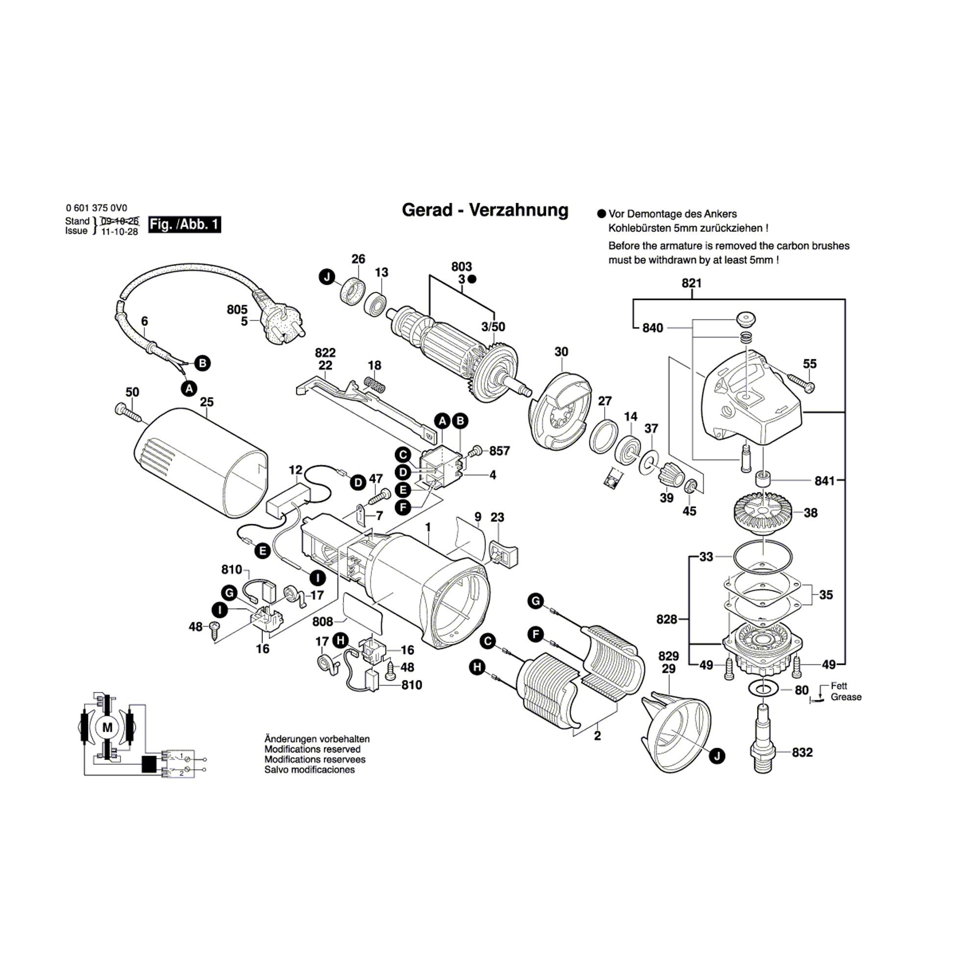 Vue éclatée Bosch GWS660 06013750V0 #01