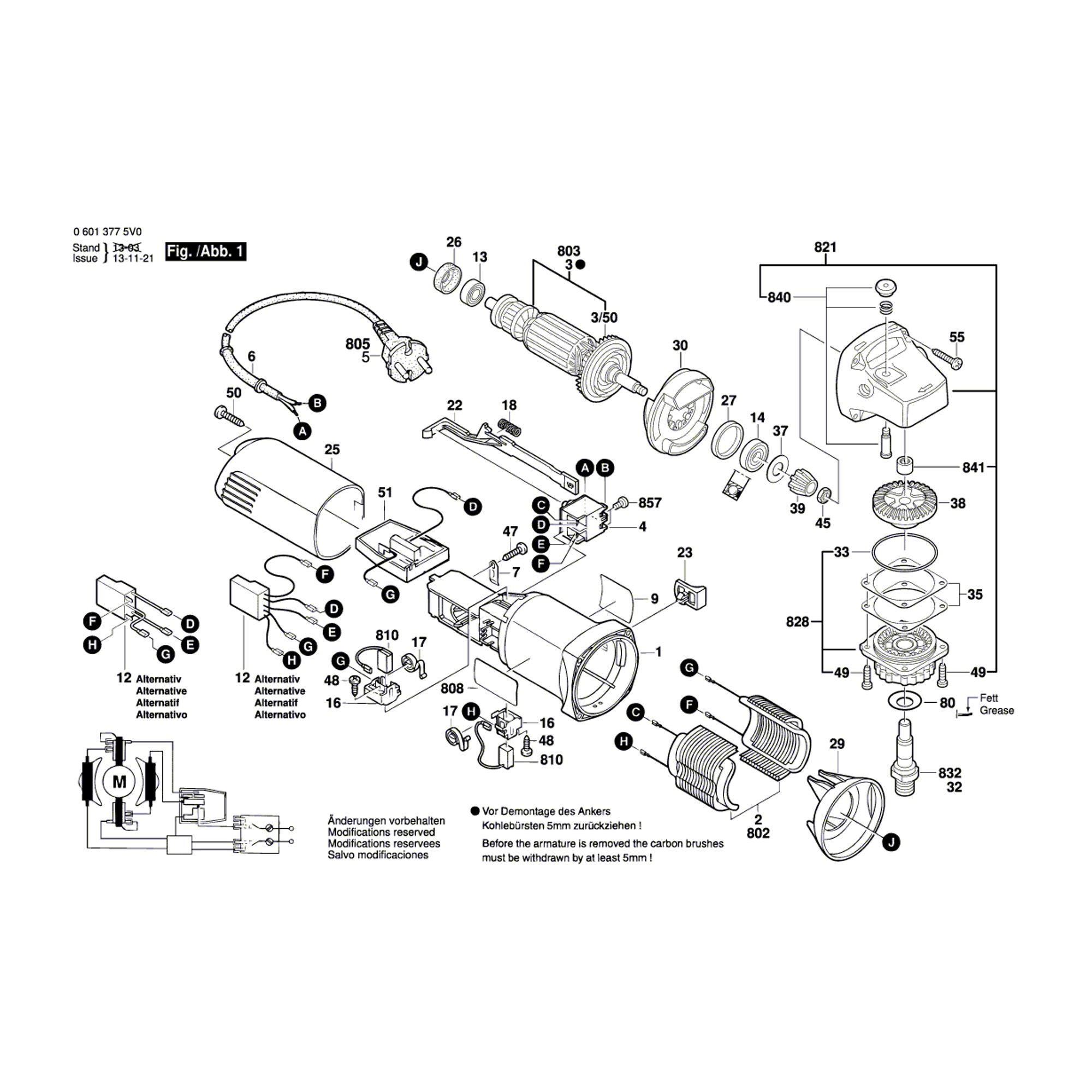 Vue éclatée Bosch GWS780C 06013777V0 #01