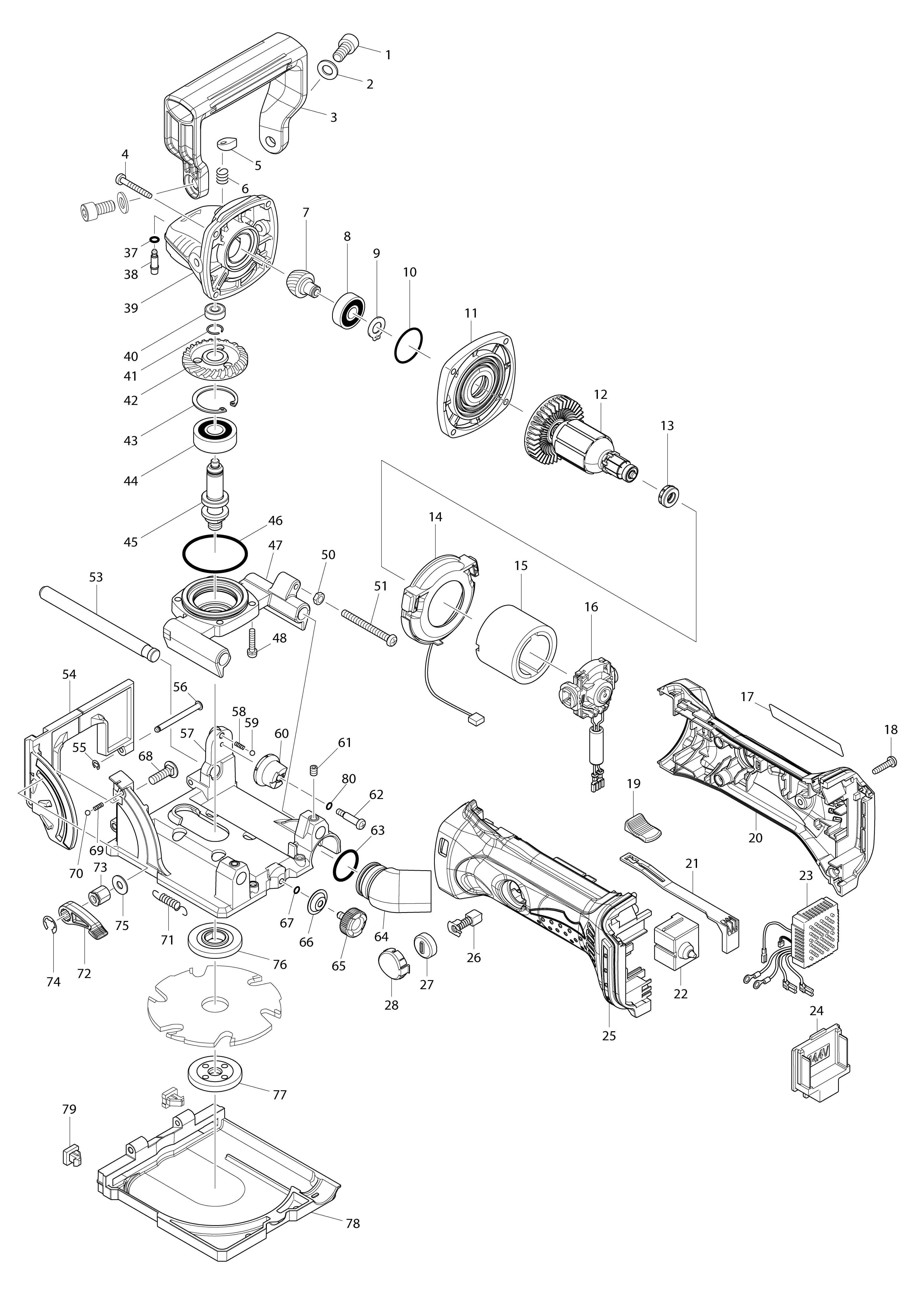Vue éclatée Makita BPJ140#01