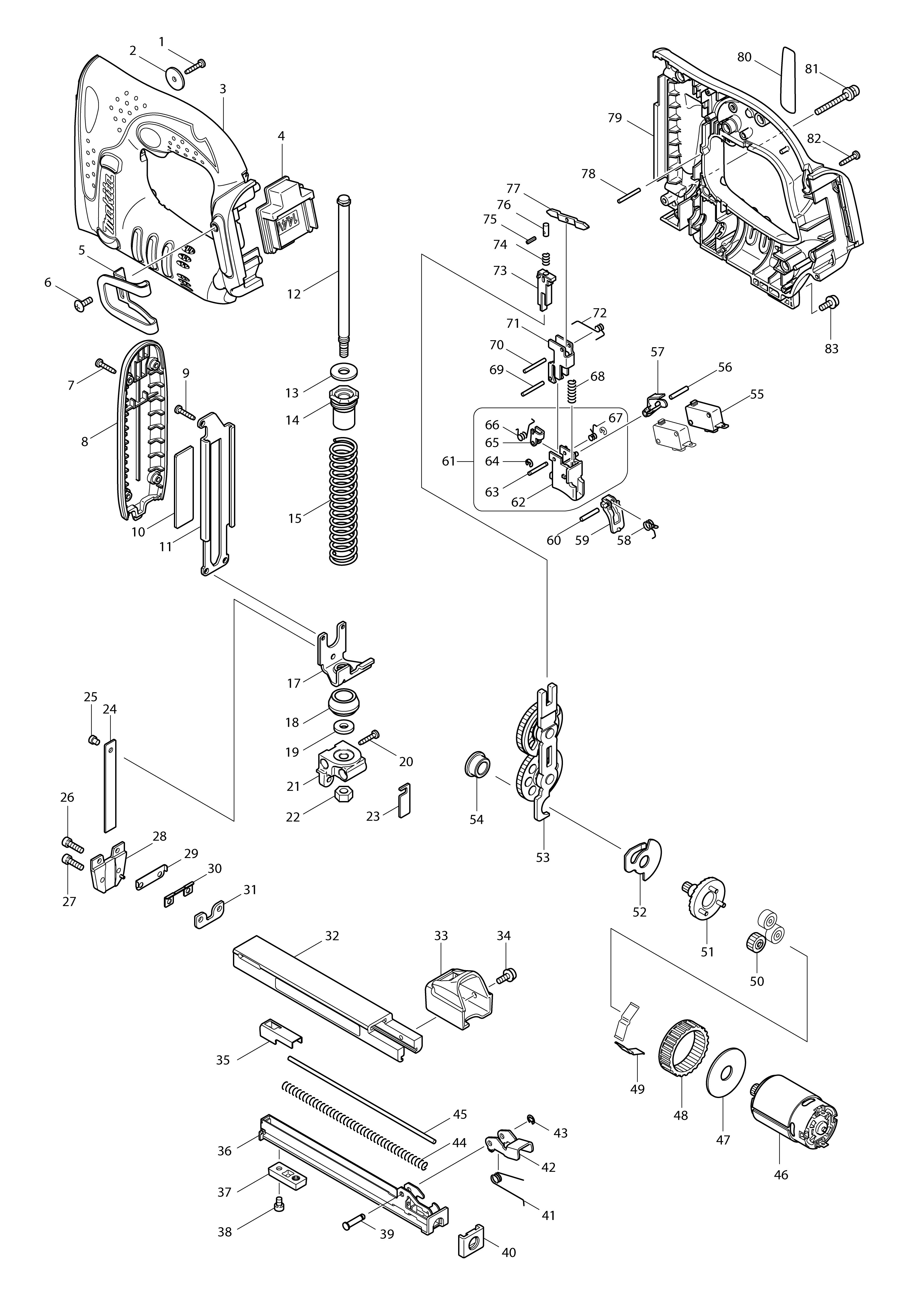 Vue éclatée Makita BST110#01
