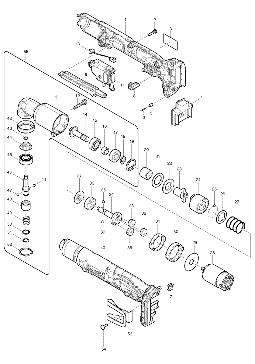 PIECES DETACHEES VISSEUSE D'ANGLE MAKITA BTL061RFE