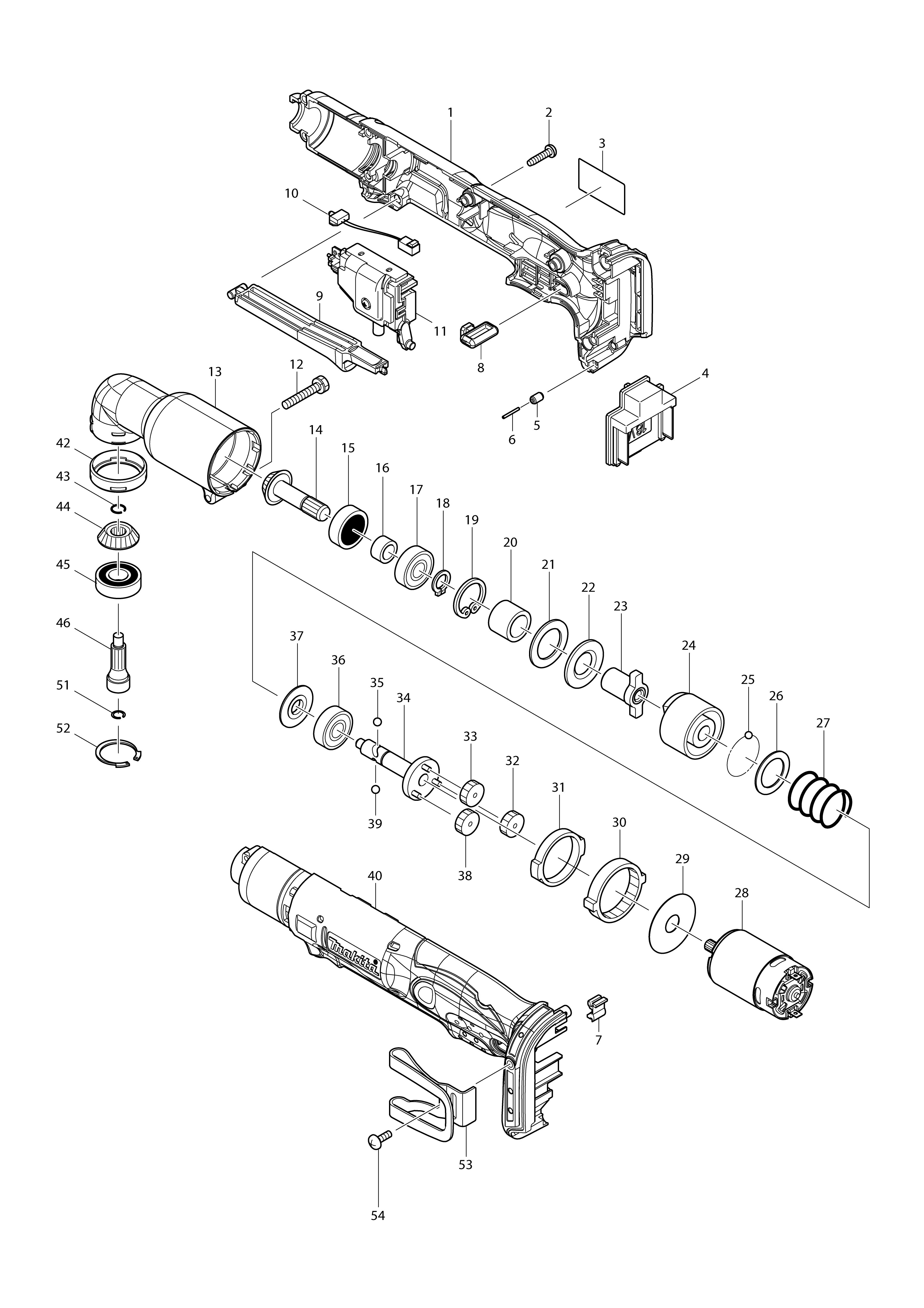 Vue éclatée Makita BTL061#01