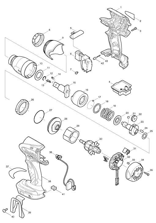 PIECES DETACHEES BOULONNEUSE A CHOCS MAKITA BTW250RFJ