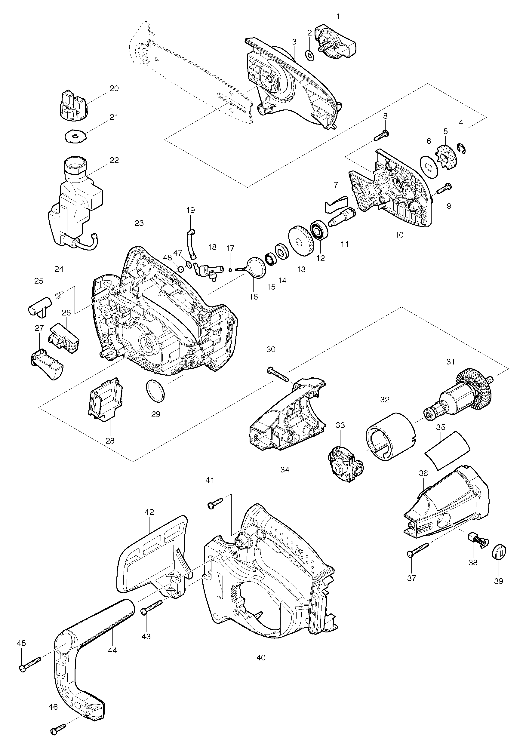 PIECES DETACHEES  TRONCONNEUSE D'ELAGAGE MAKITA BUC122RFE