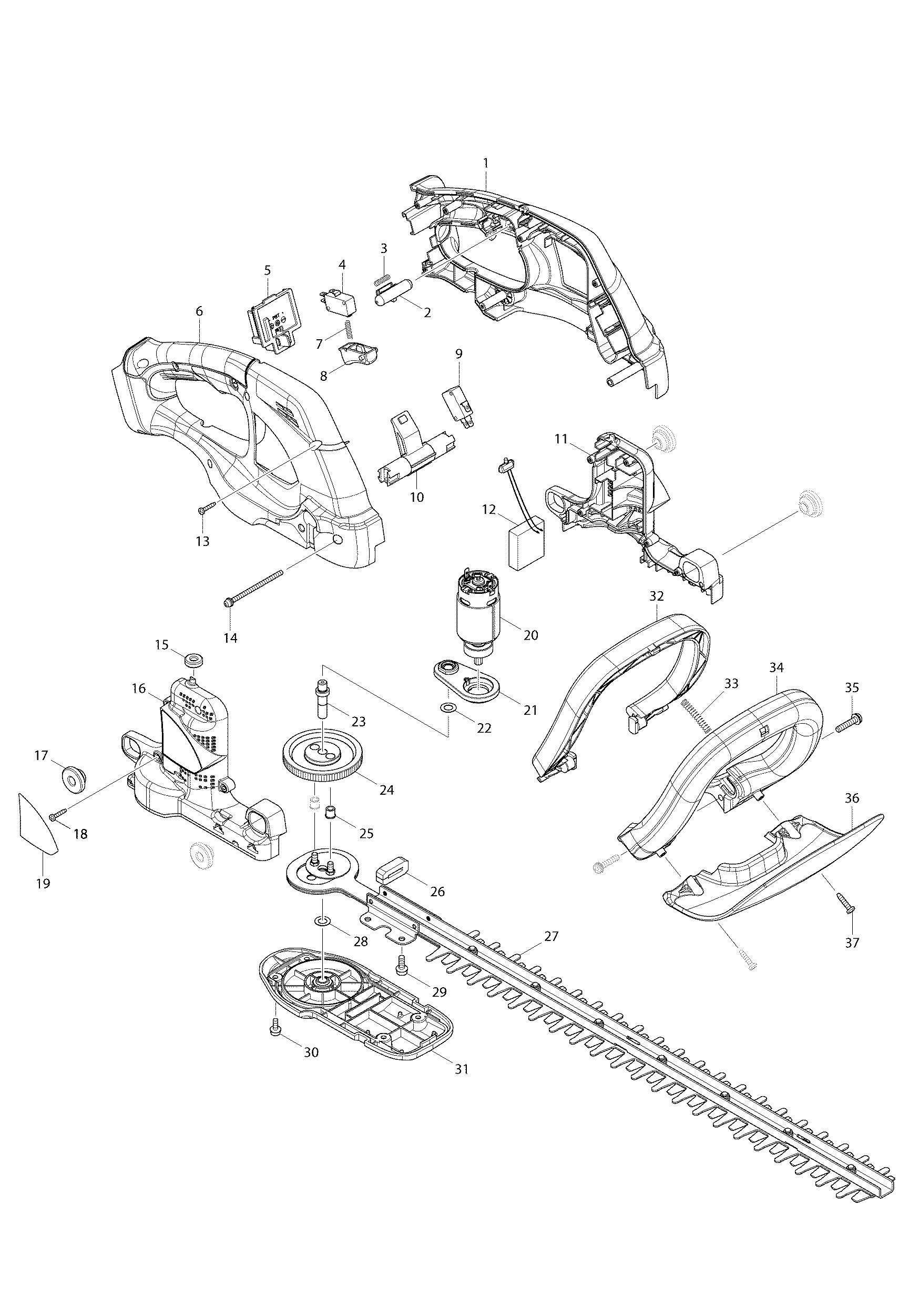 PIECES DETACHEES TAILLE HAIE MAKITA BUH253RH