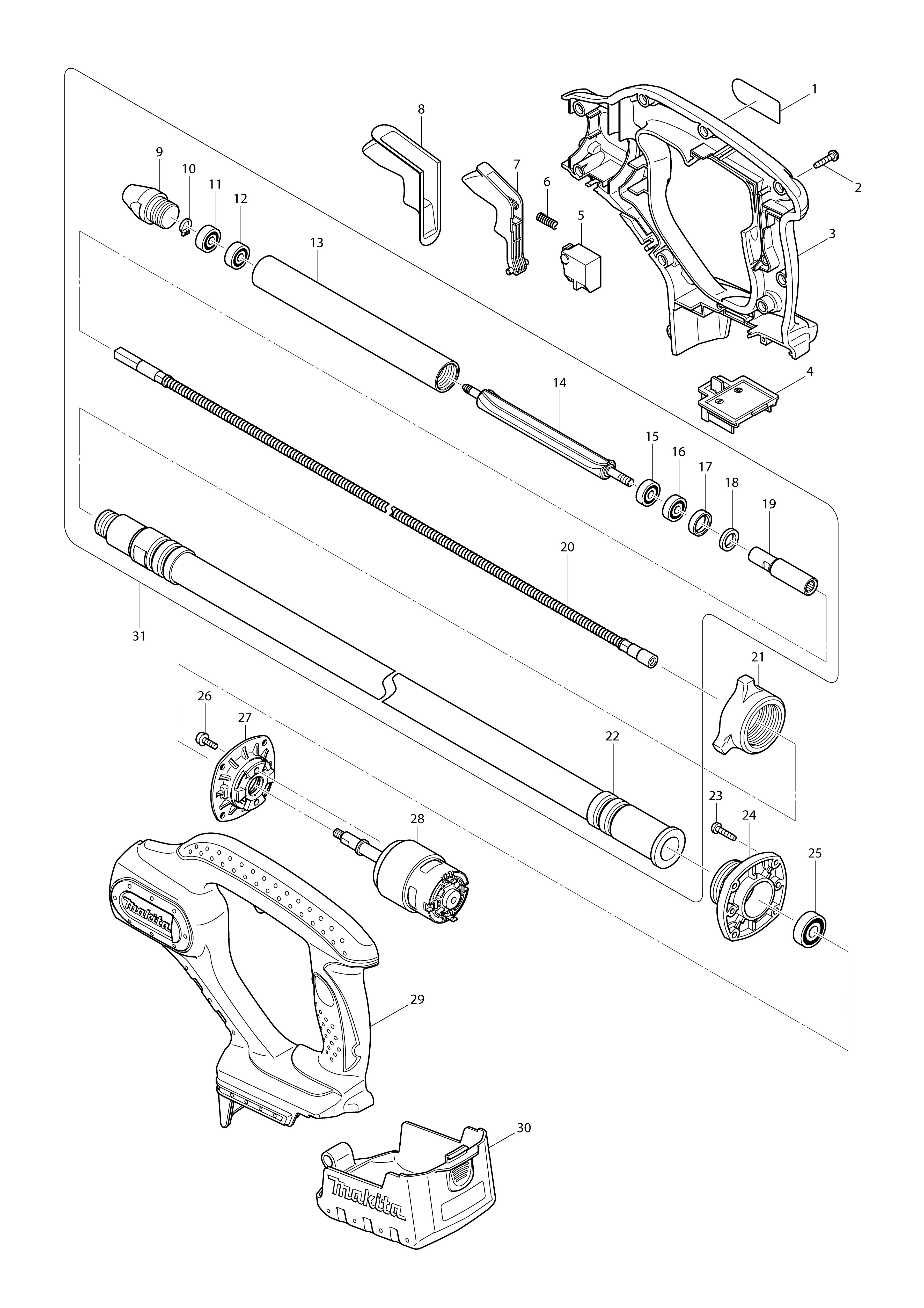 Vue éclatée Makita BVR850#01