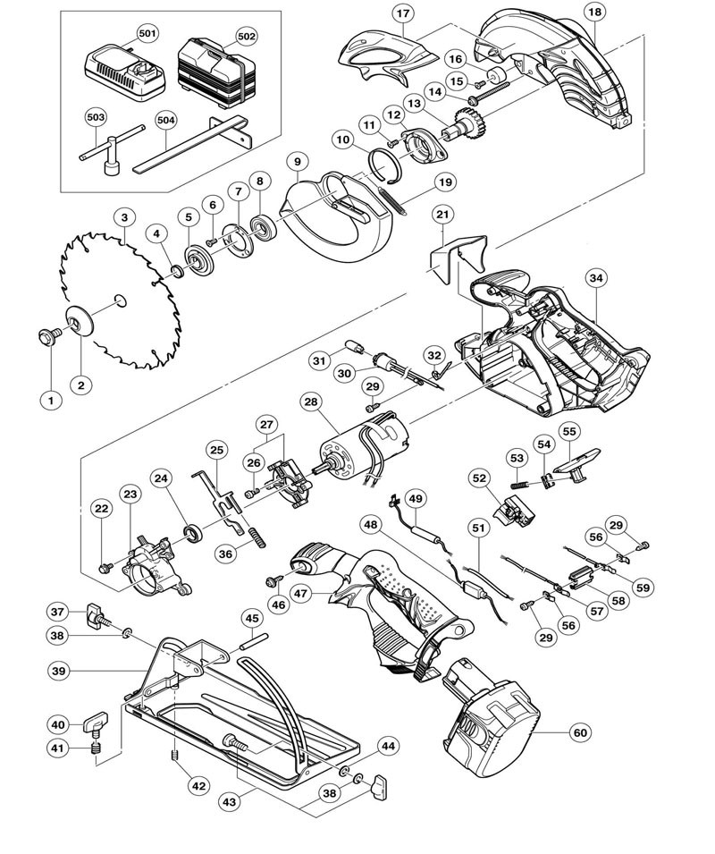 PIECES DETACHEES SCIE CIRCULAIRE  HITACHI C18DMR