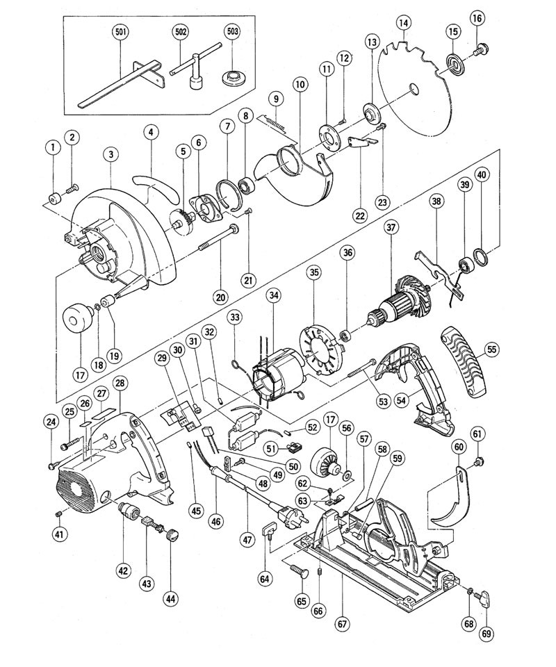 PIECES DETACHEES SCIE CIRCULAIRE  HITACHI C7BU