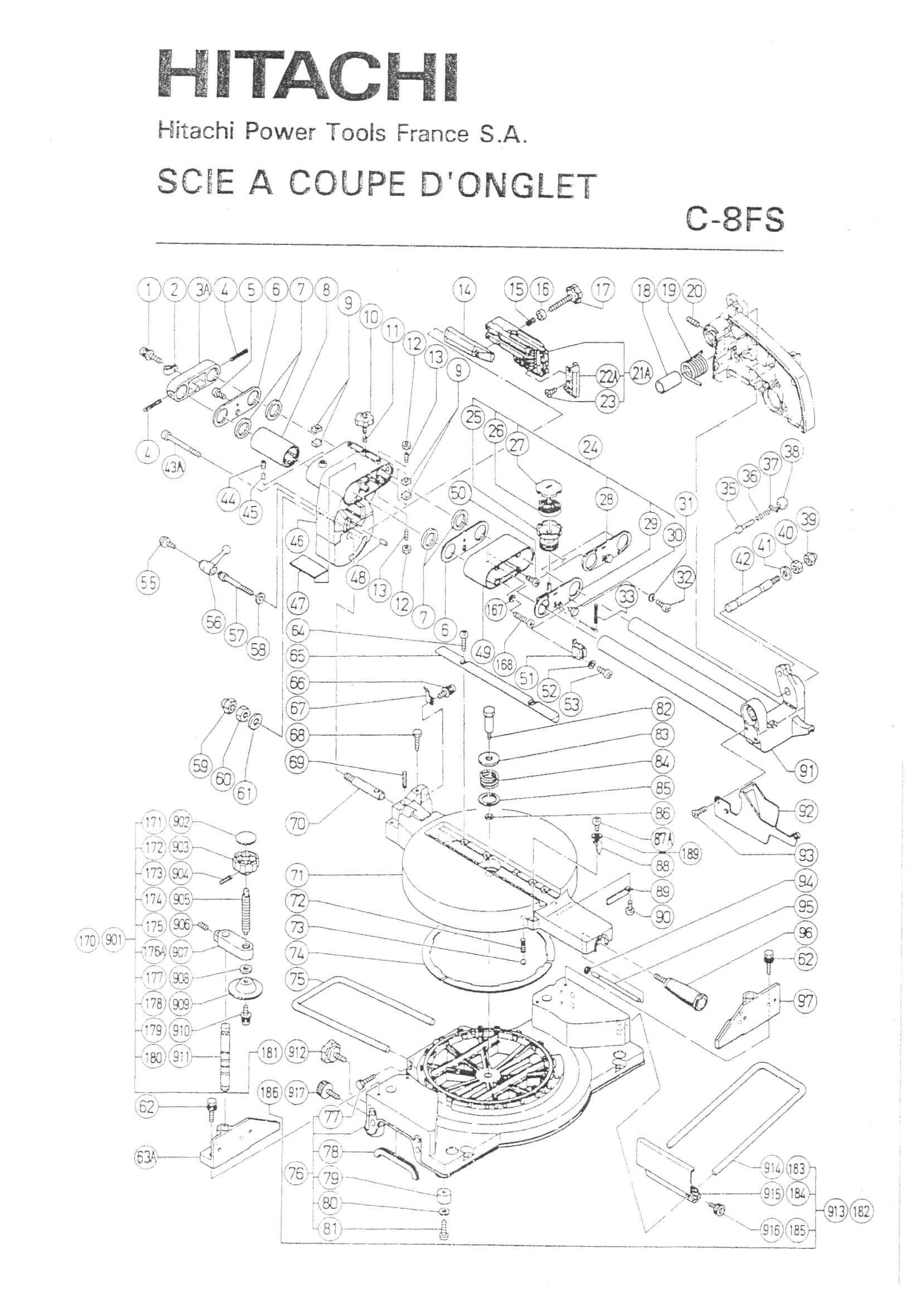 PIECES DETACHEES HITACHI C8FS