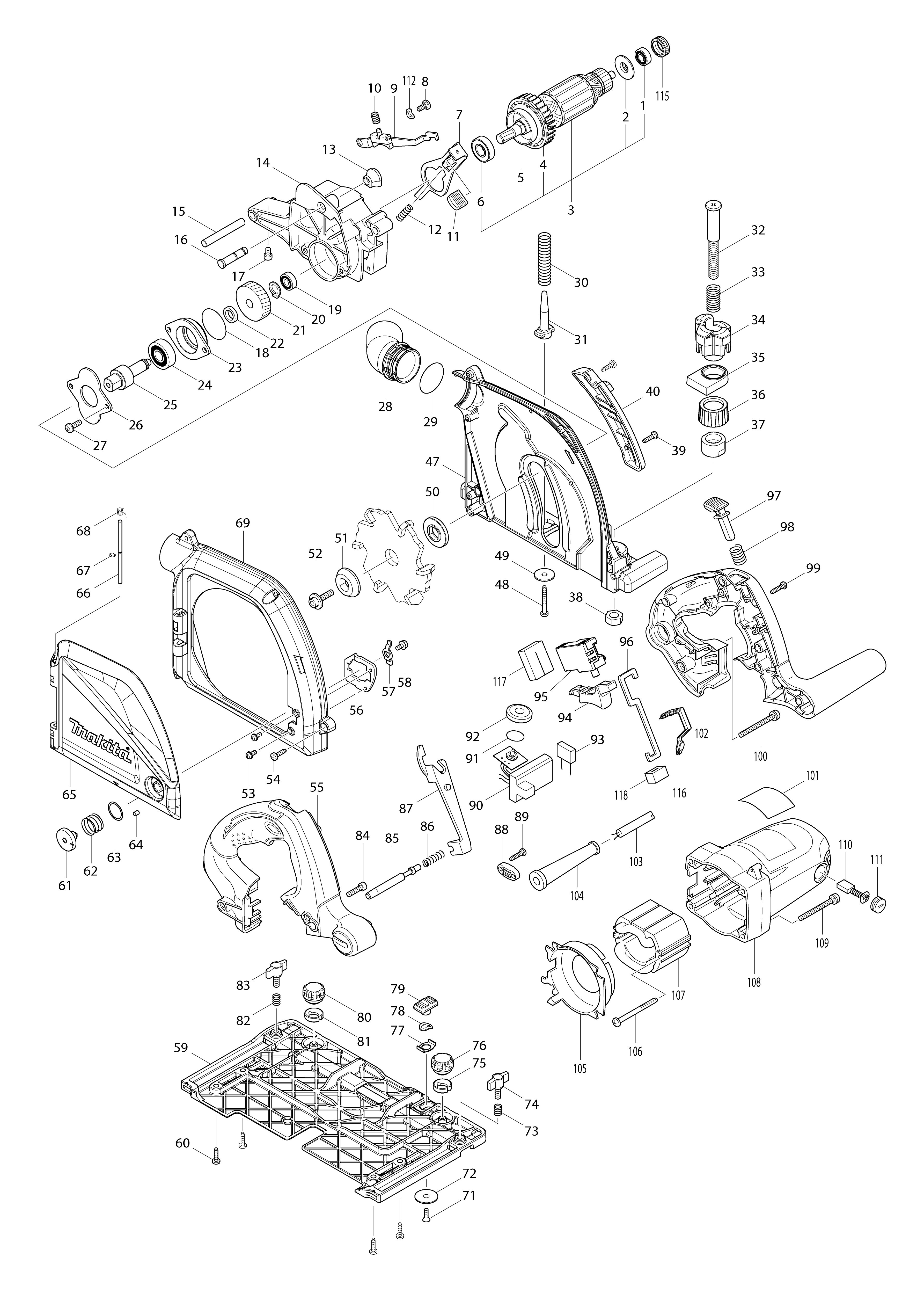 Vue éclatée Makita CA5000#01