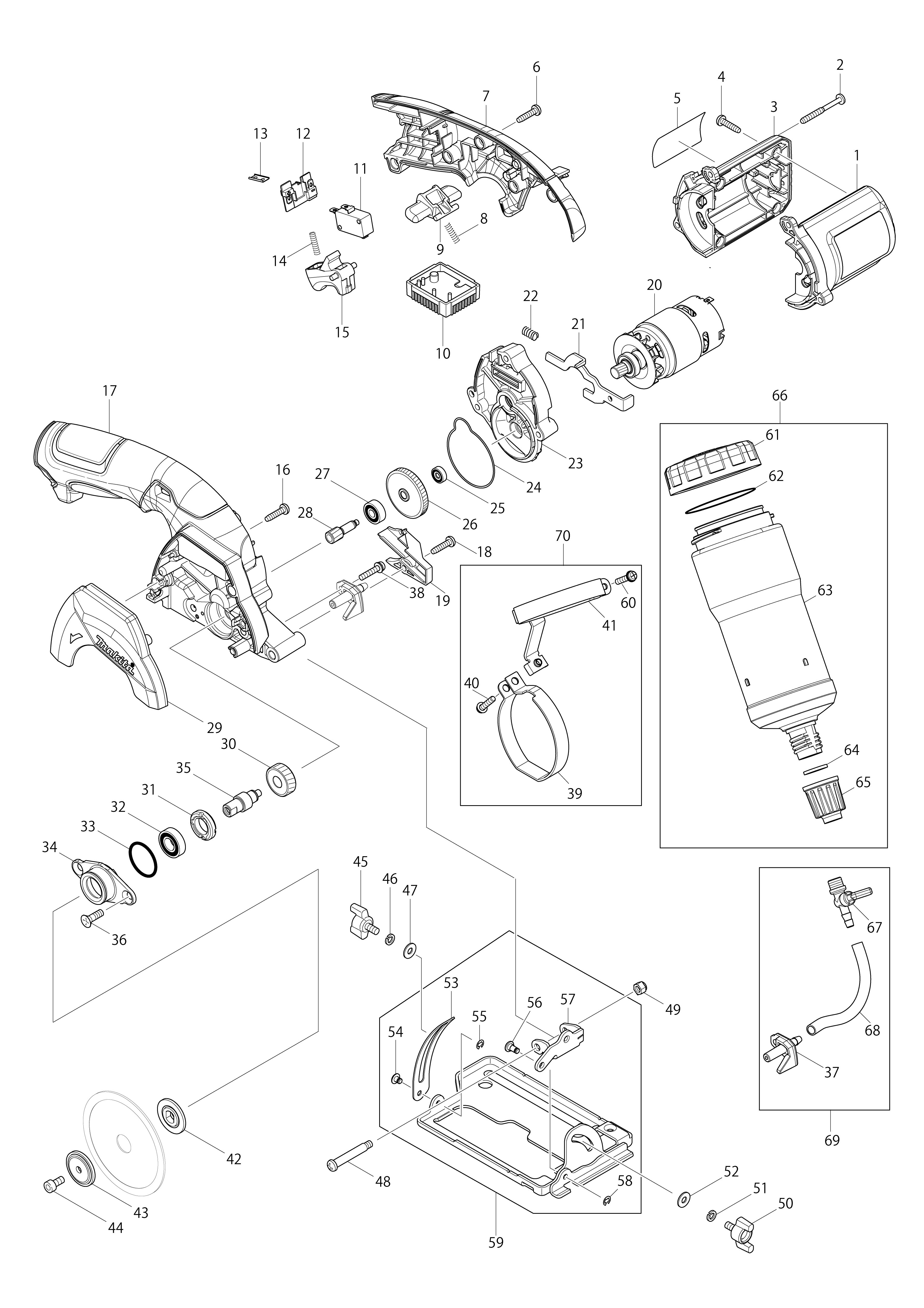 Vue éclatée Makita CC300D#01