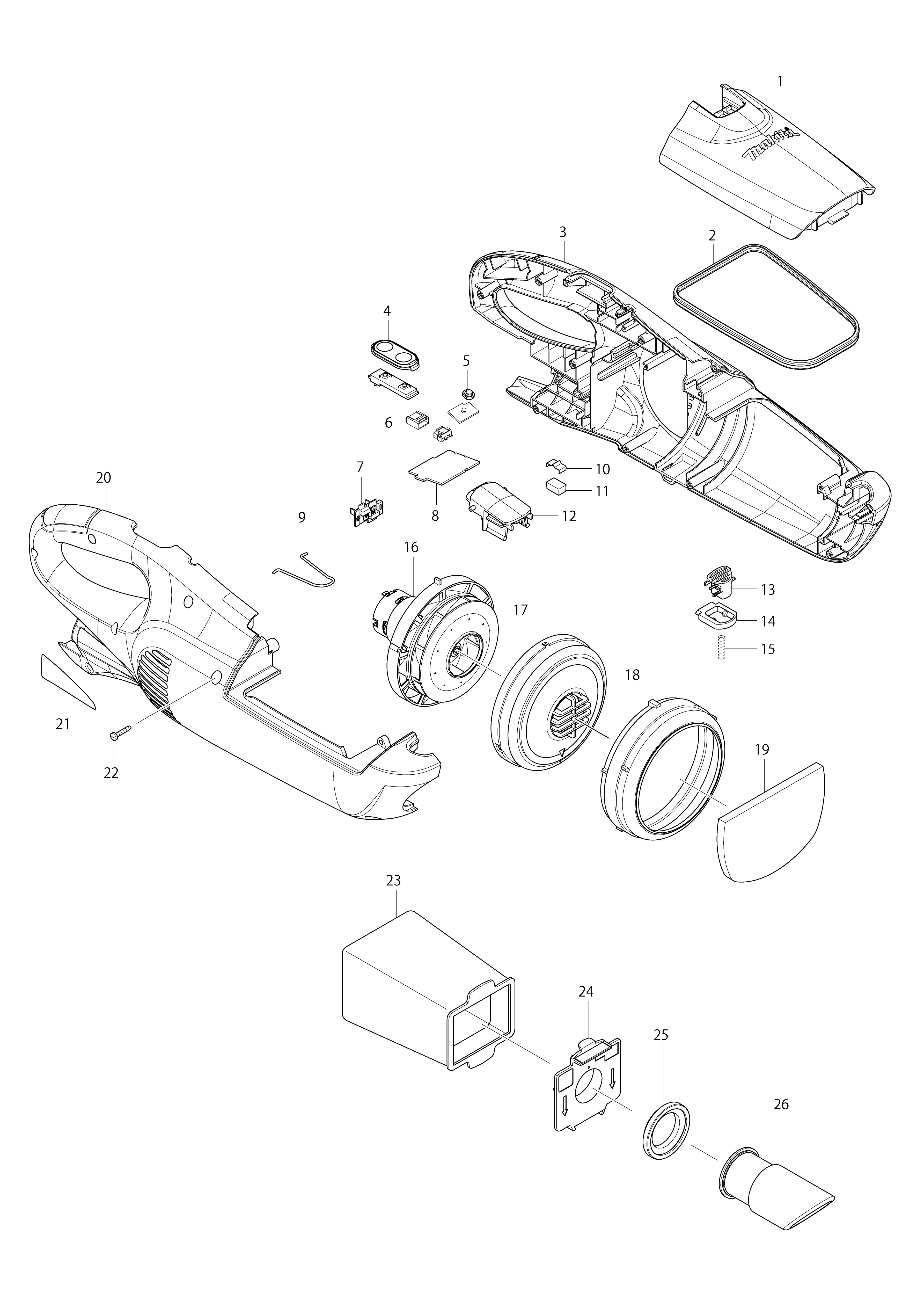 Vue éclatée Makita CL102D#01