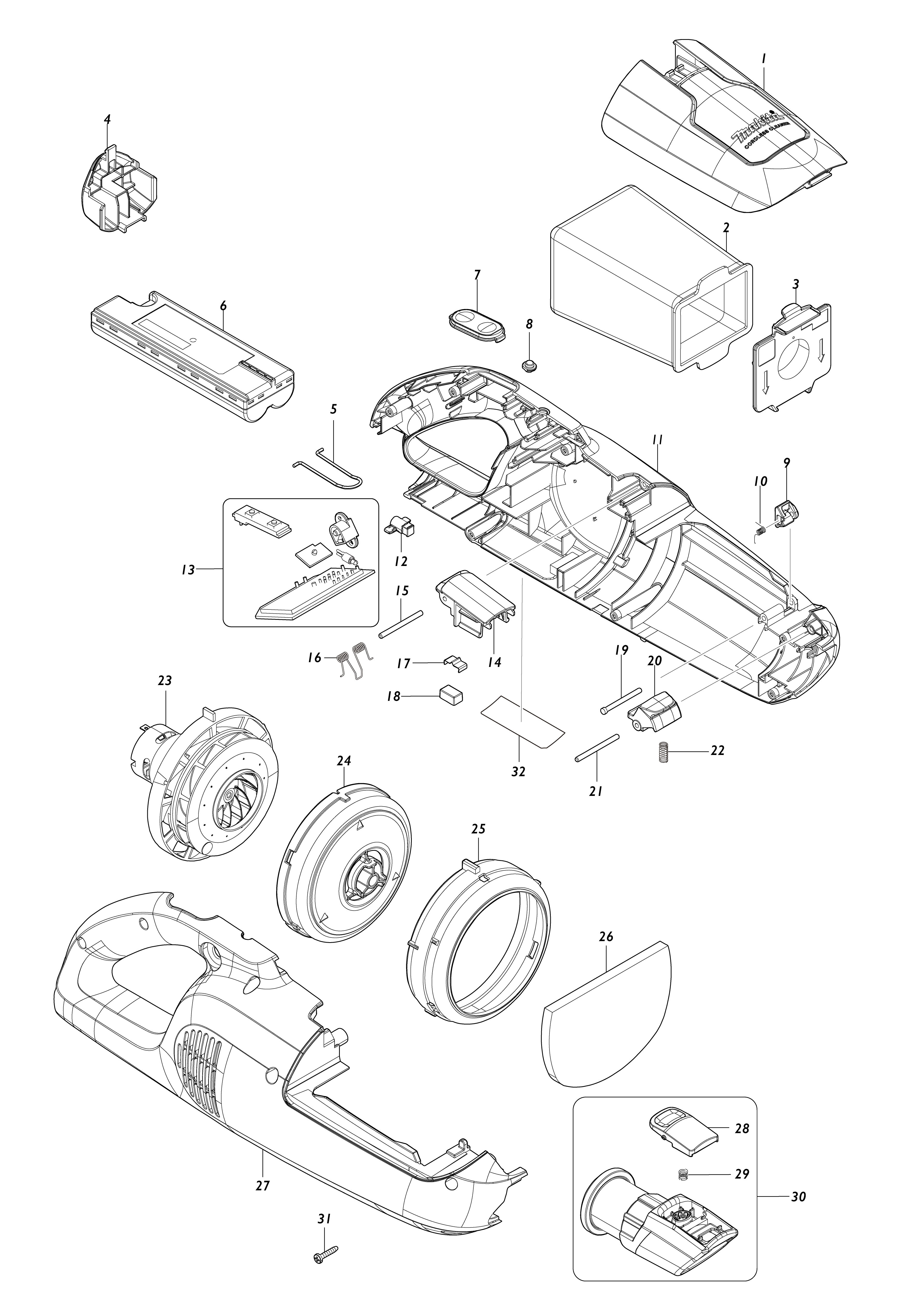 Vue éclatée Makita CL114FD#01