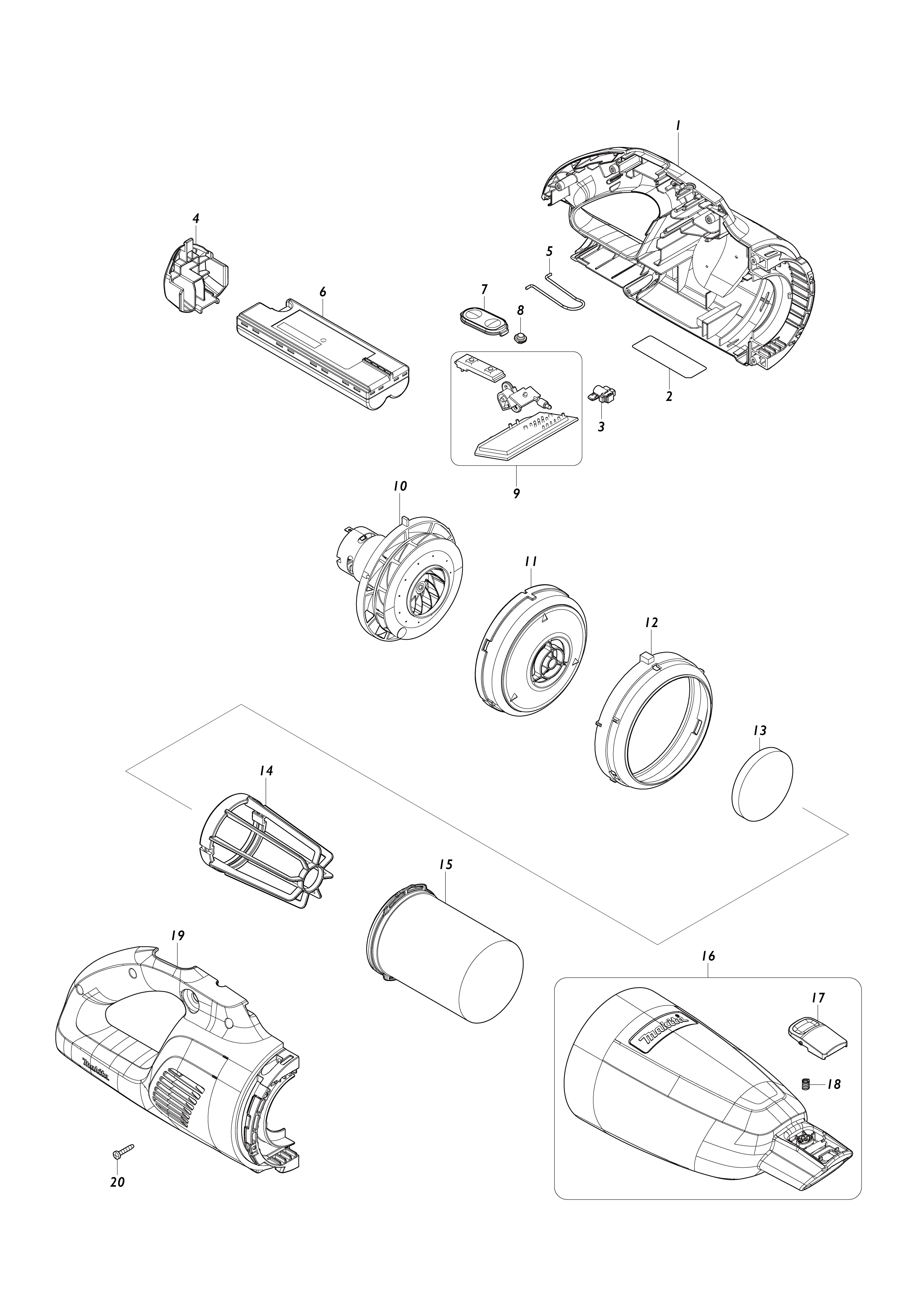 Vue éclatée Makita CL117FD#01