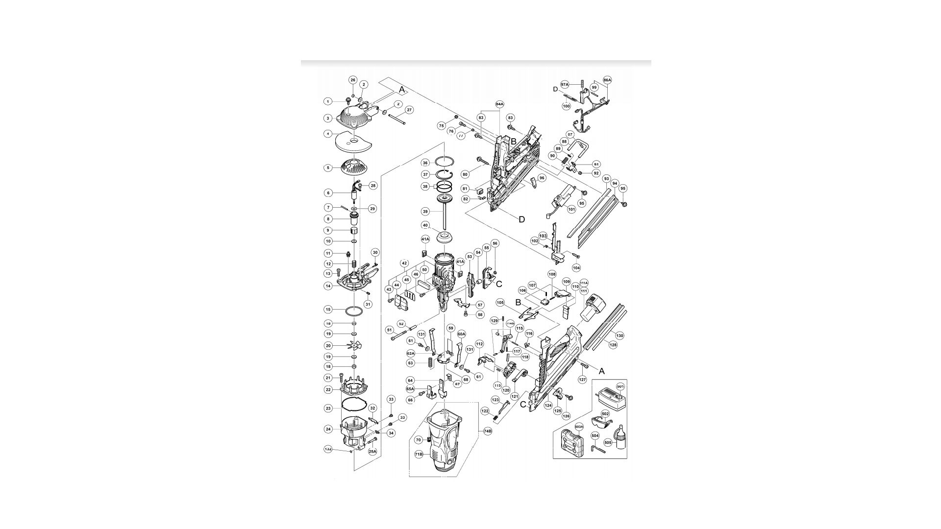 PIECES DETACHEES CLOUEUR  HITACHI NR90GC