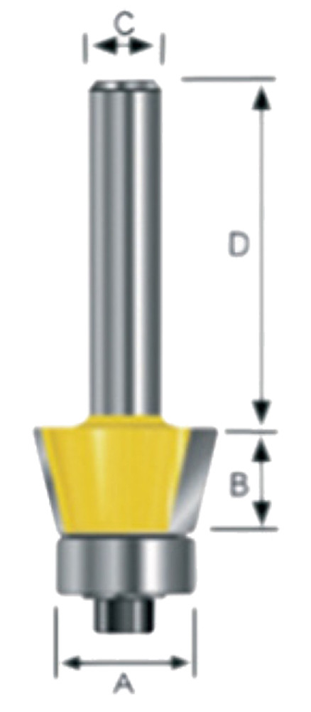 Fraise à chanfreiner à roulement à billes 17,2 x 9,5 x 8 mm, 15° Makita