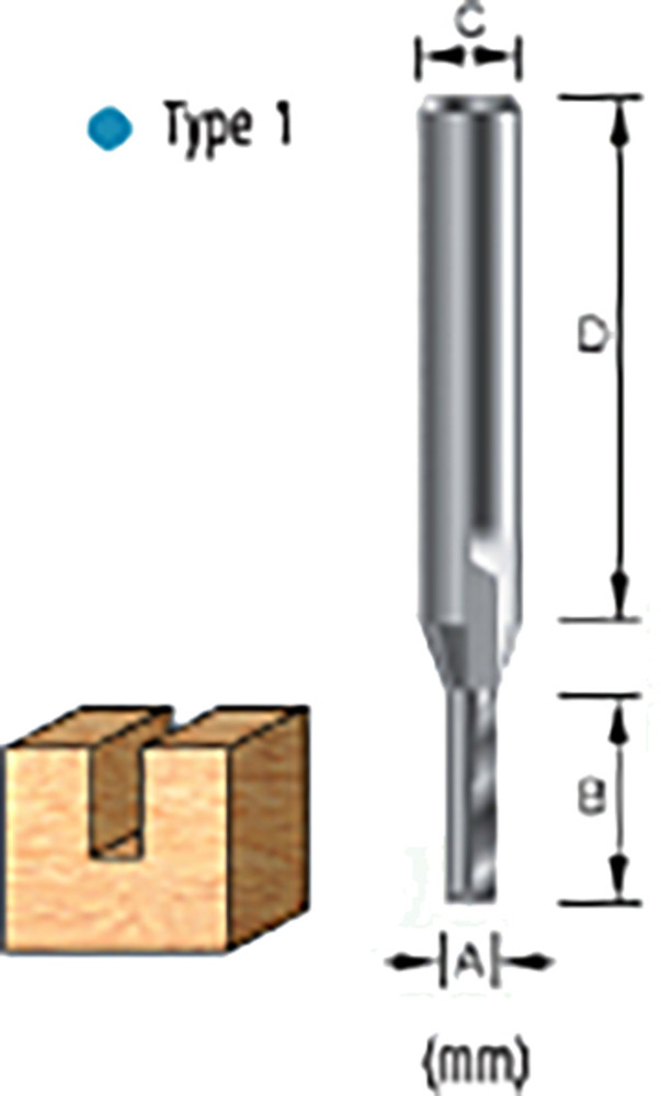 Fraise droite, 3 mm Makita