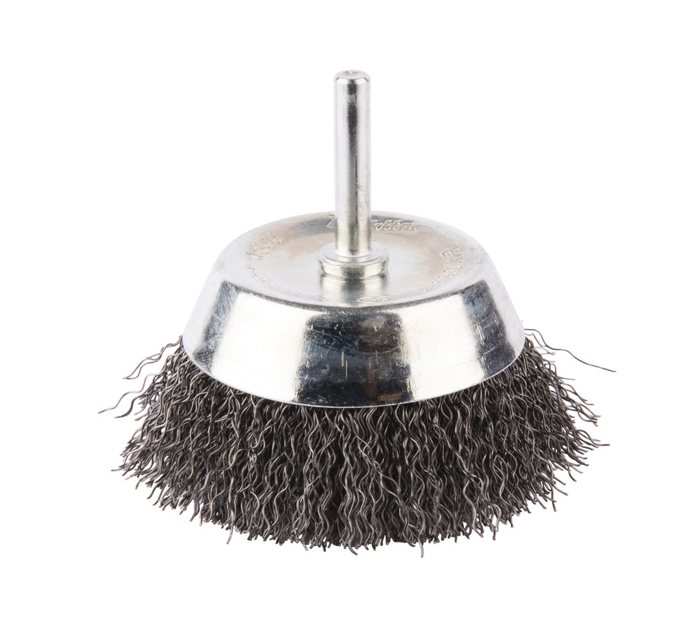 Brosse boisseau à fils acier ondulés pour perceuses Makita