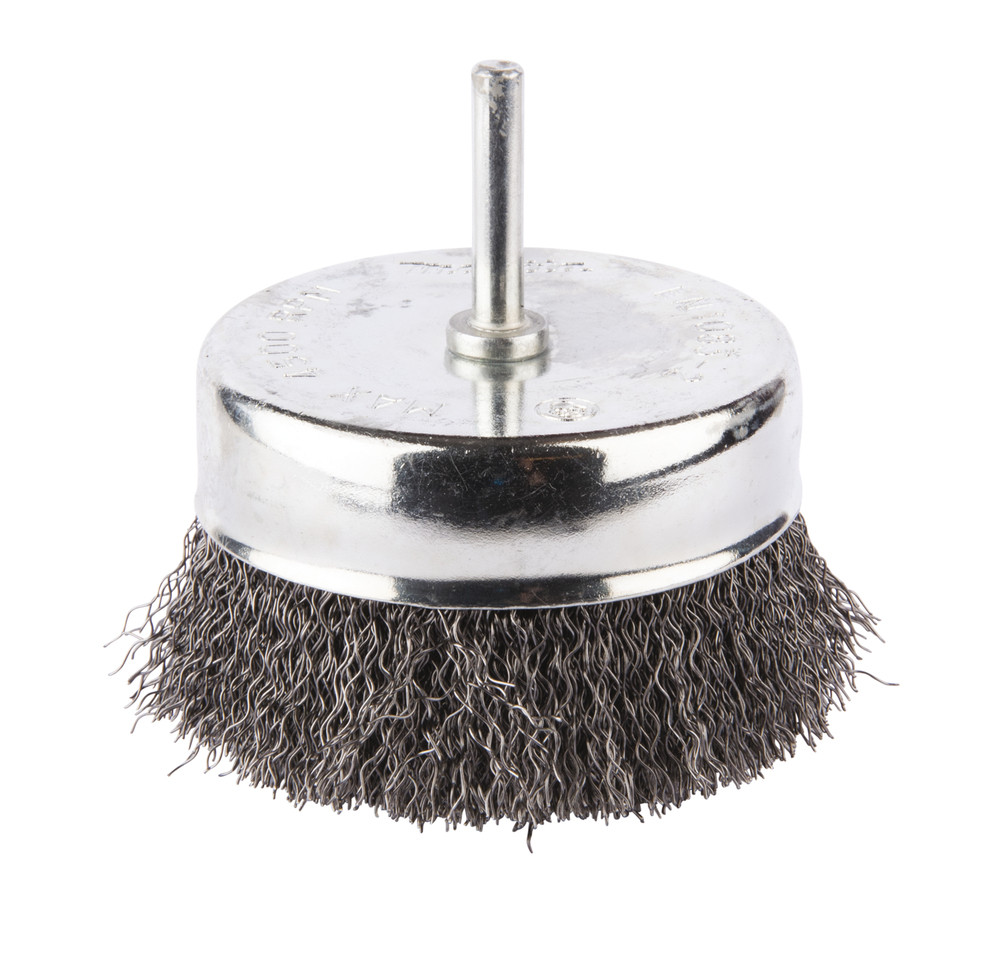 Brosse boisseau à fils acier ondulés pour perceuses Makita