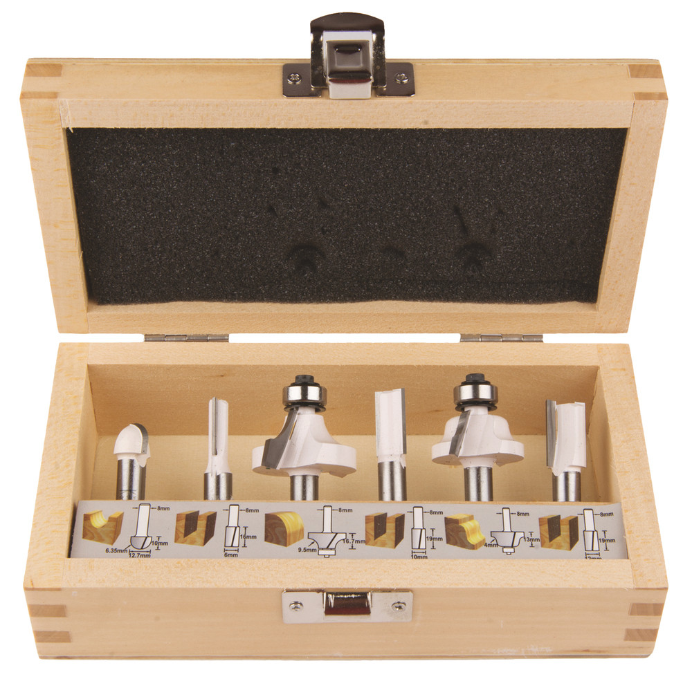Coffret de 6 Fraises queue de 8 mm Makita
