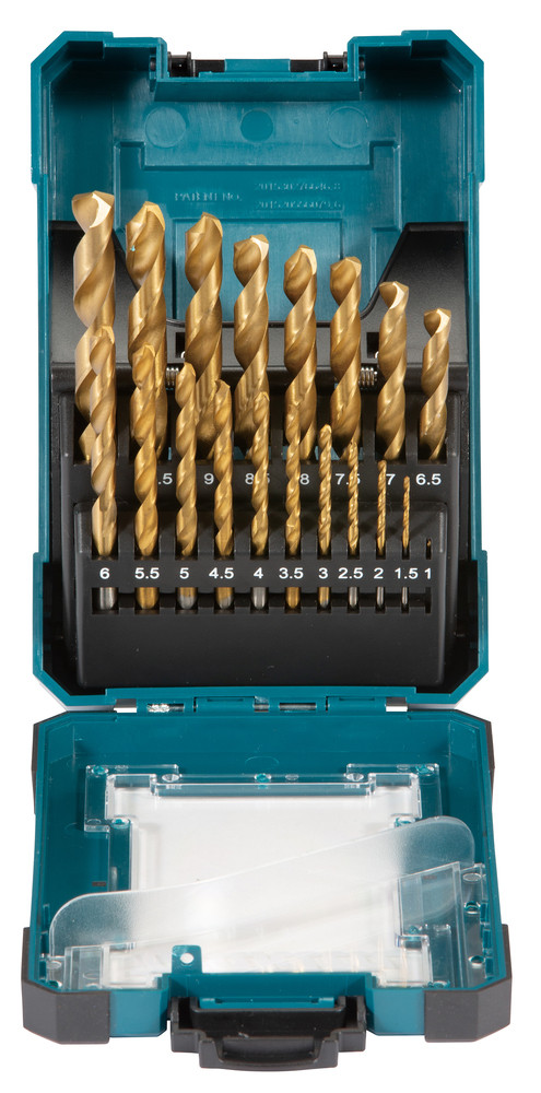 Jeu de 19 forets à métaux HSS-TiN, par 10 en présentoir  Makita