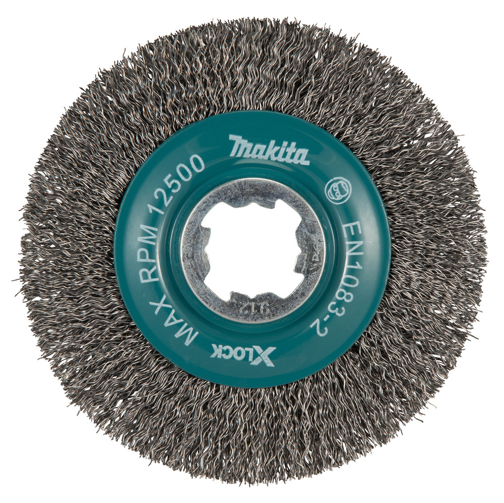 Brosse circulaire en fil d’acier, Fil ondulé, 115 mm, X-LOCK Makita
