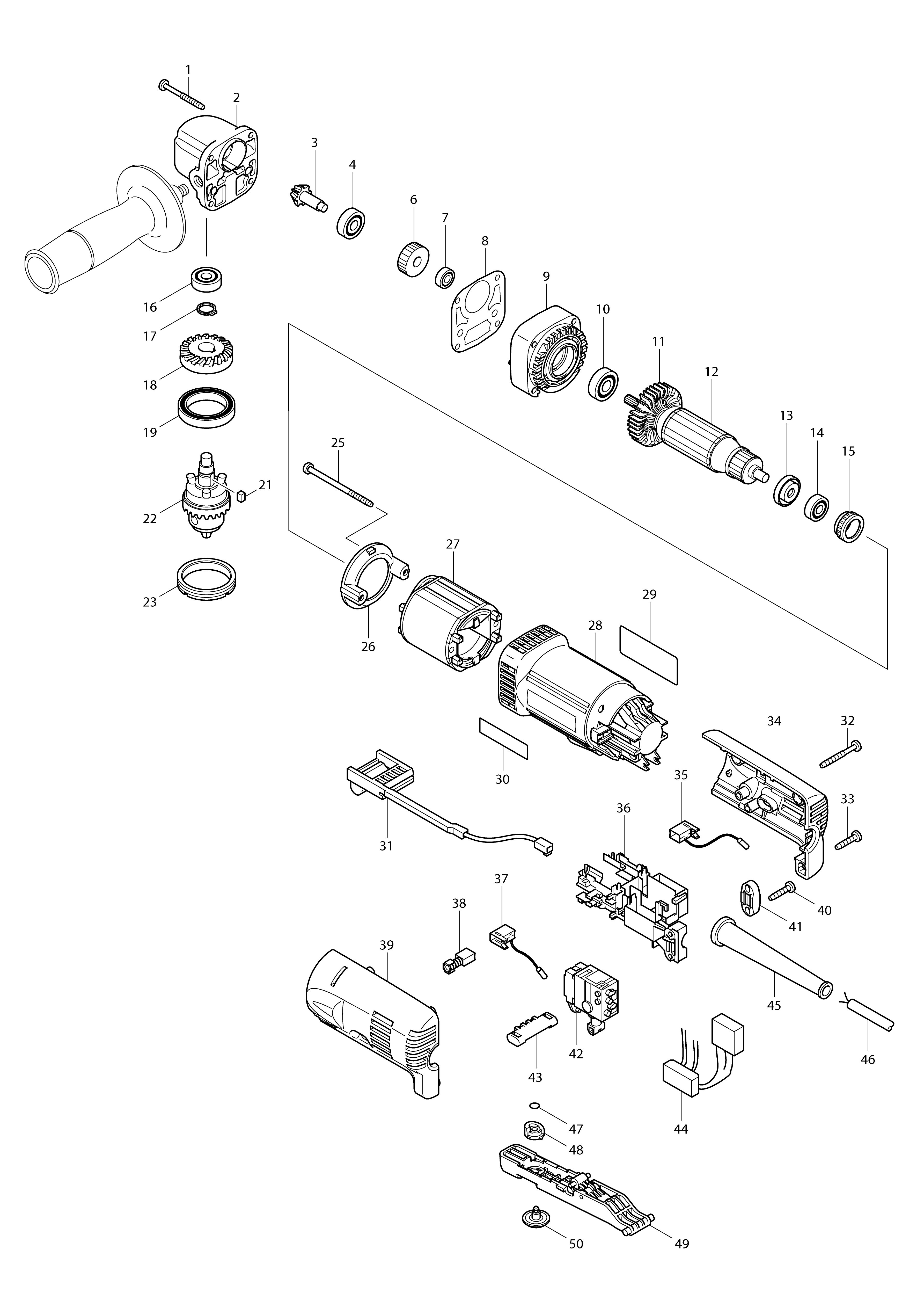 Vue éclatée Makita DA3010F#01