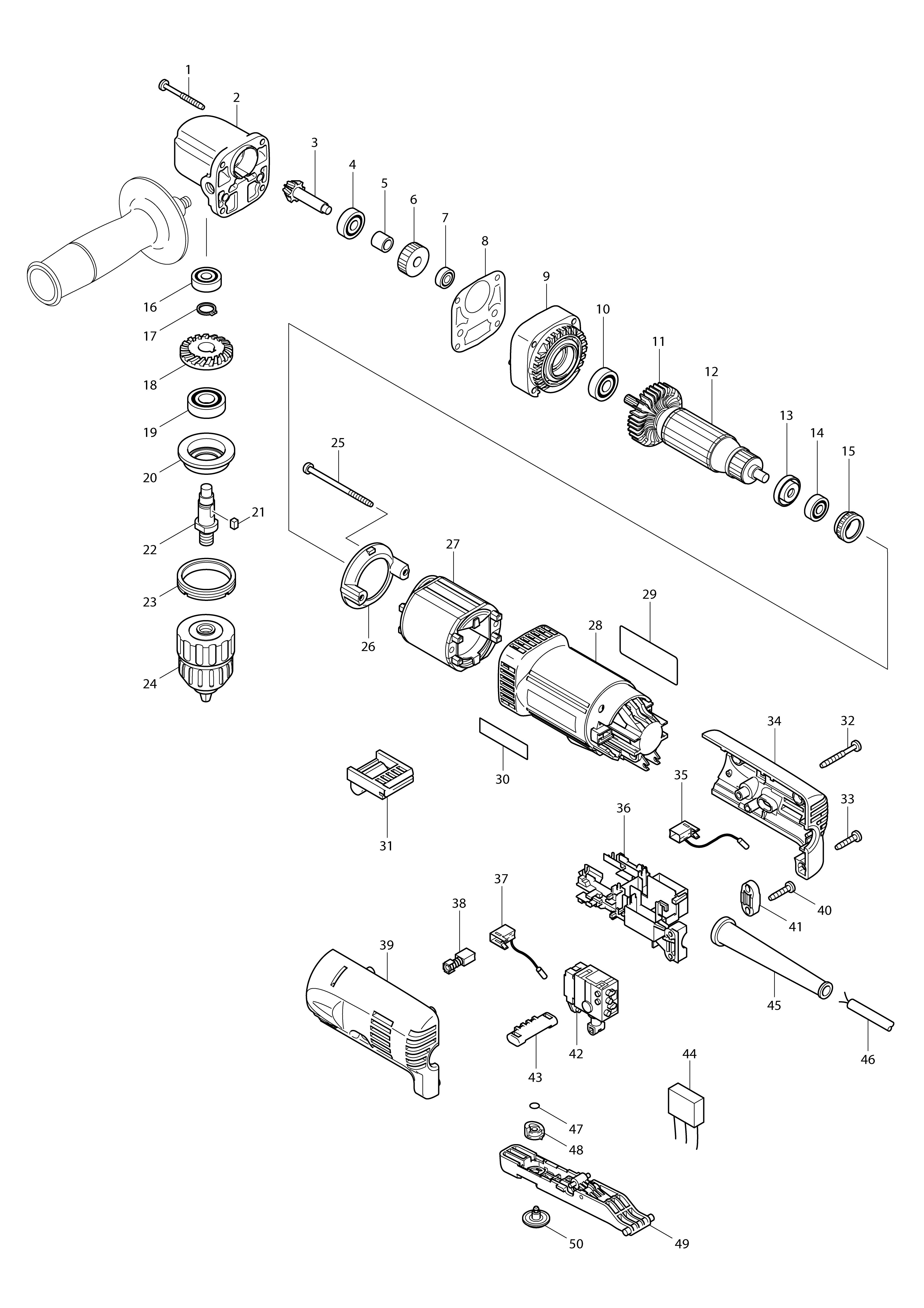 Vue éclatée Makita DA3011#01