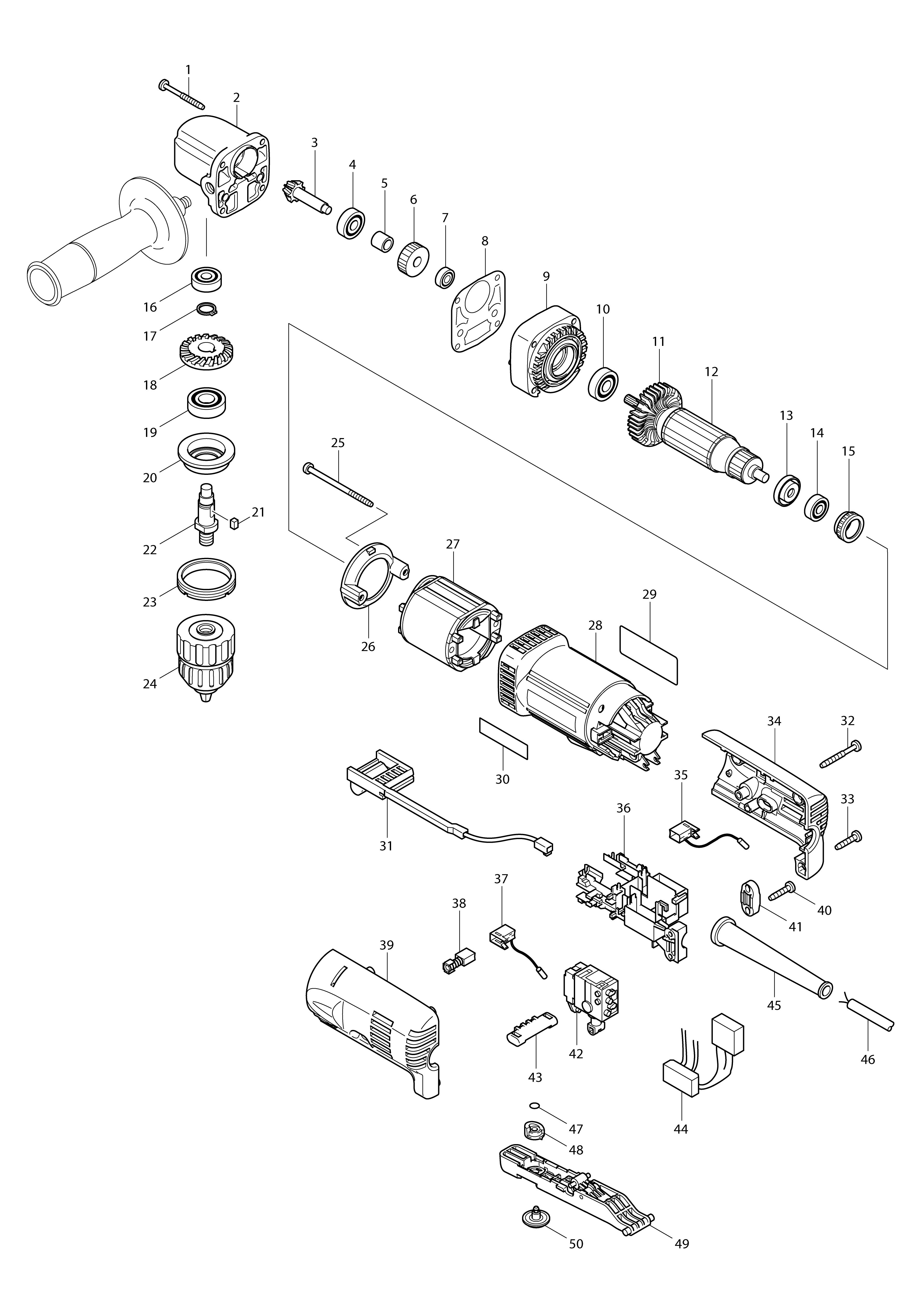 Vue éclatée Makita DA3011F#01