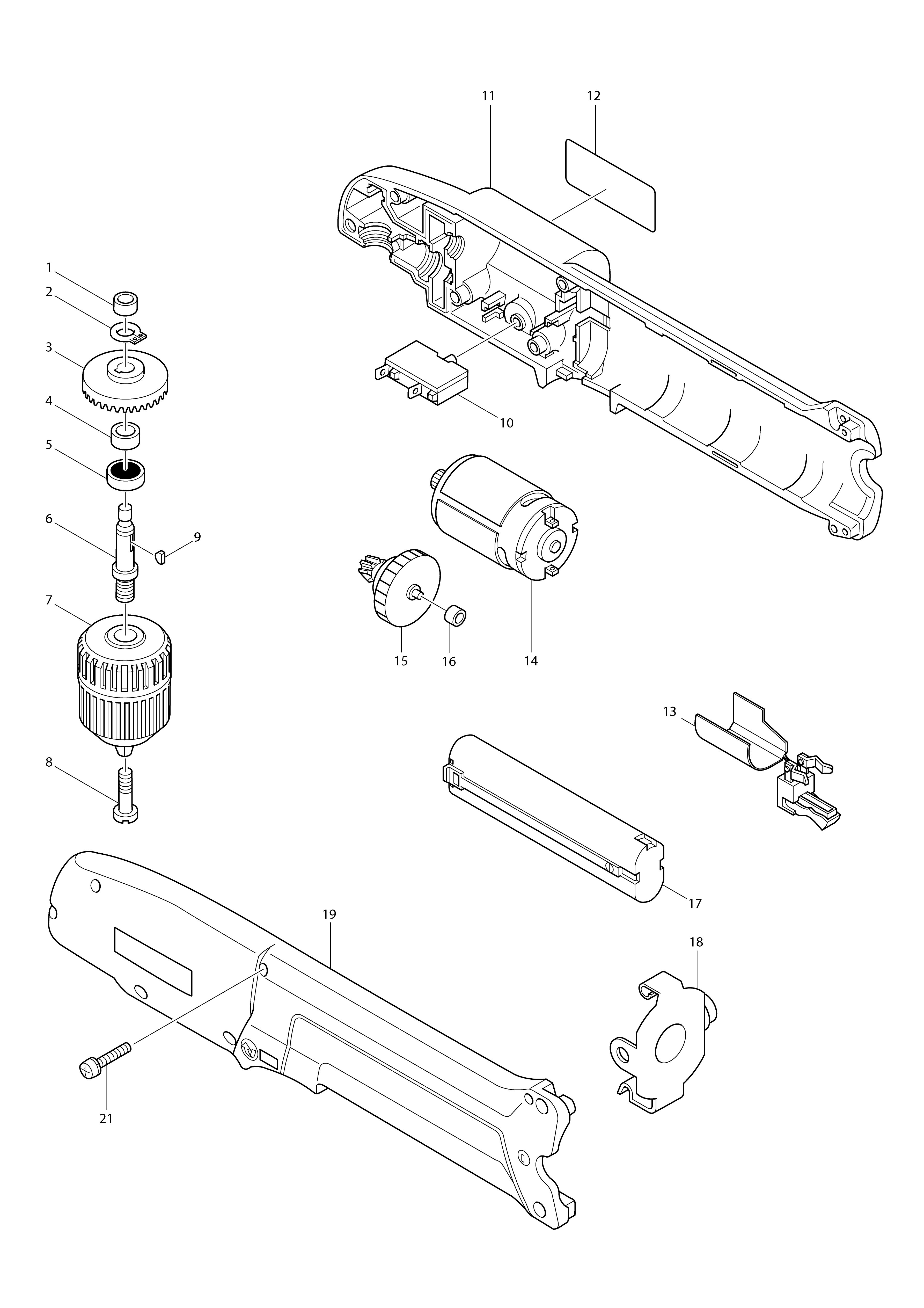 Vue éclatée Makita DA391D#01