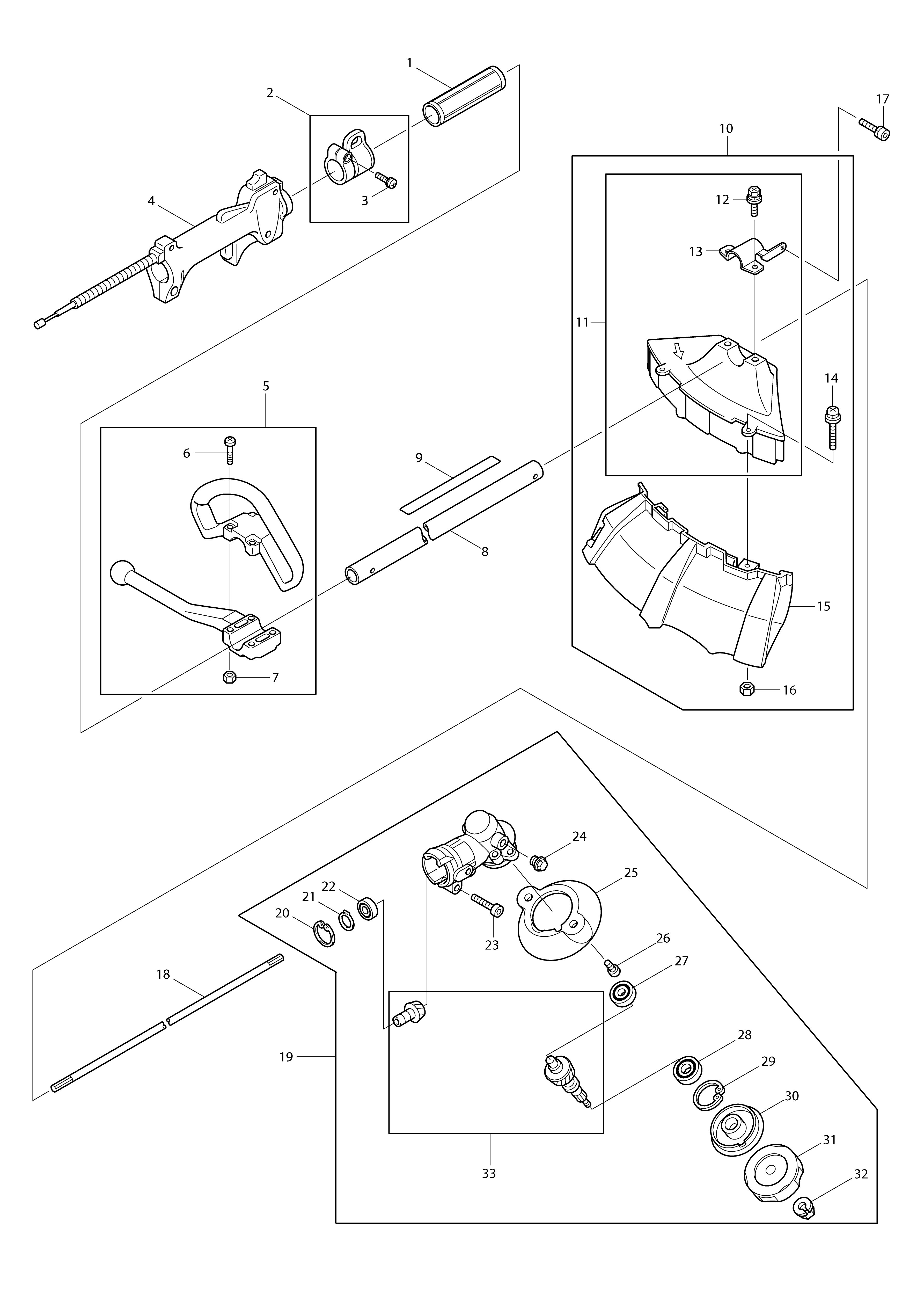Vue éclatée Makita DBC260L#01