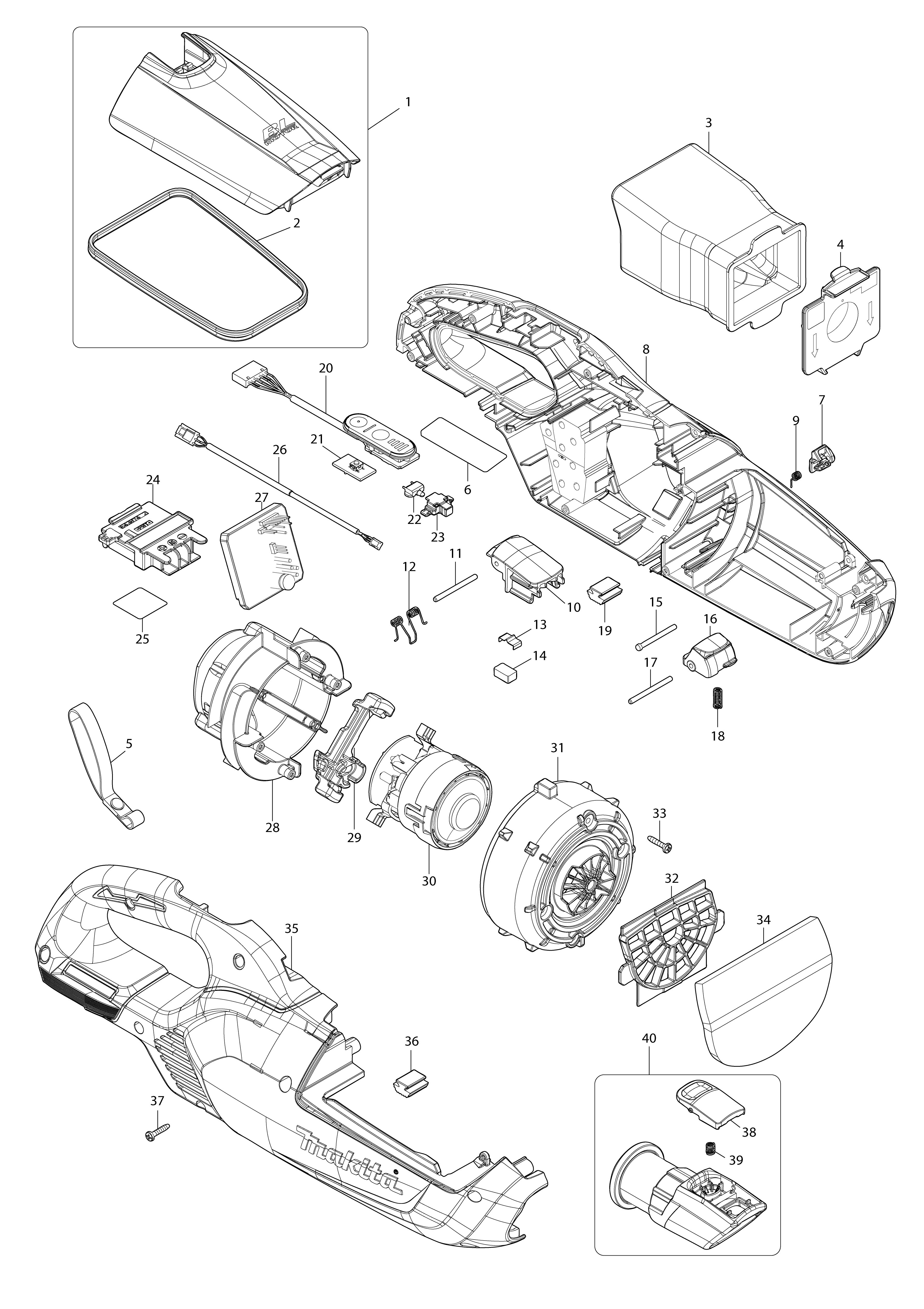Vue éclatée Makita DCL285F#01