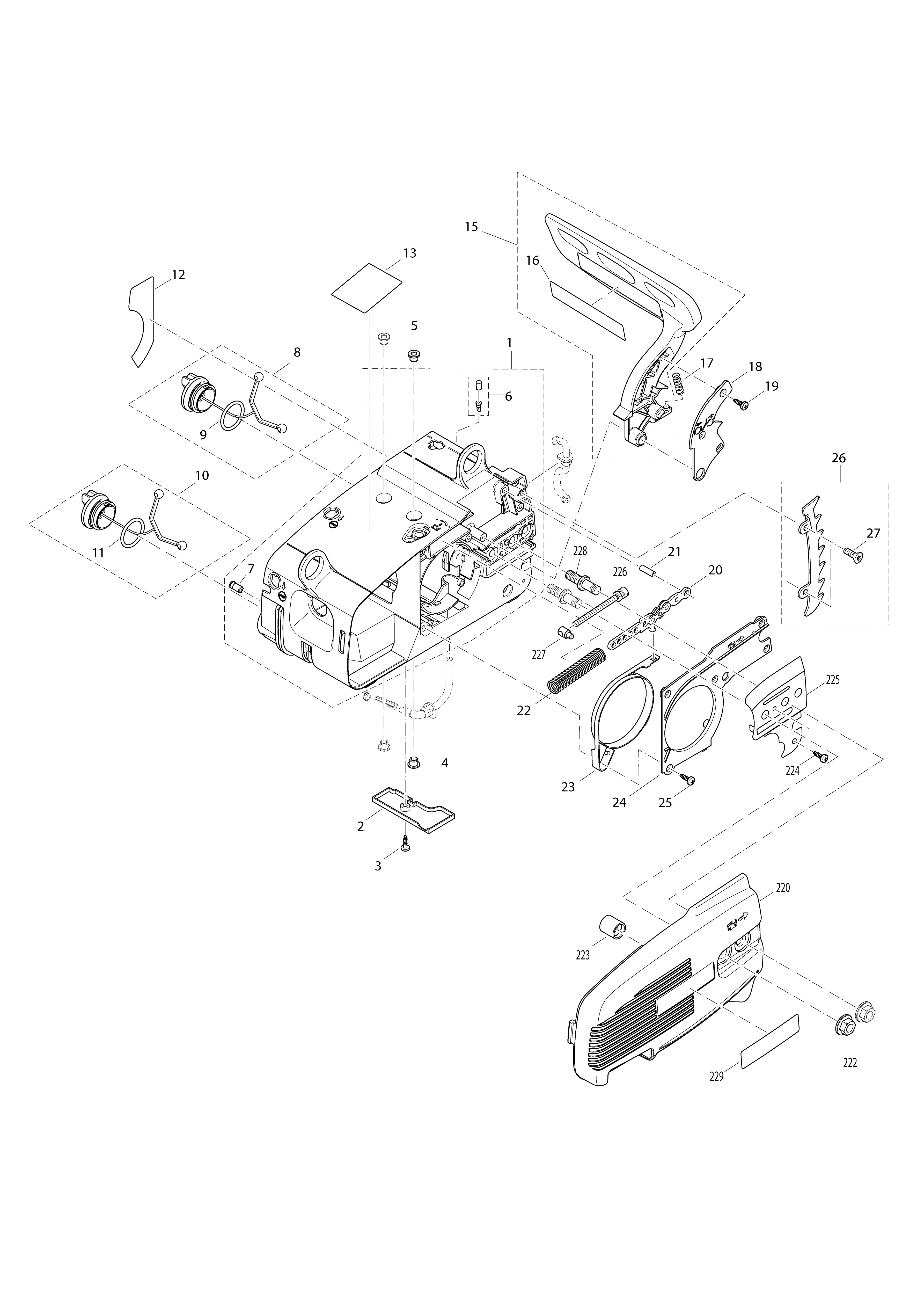 Vue éclatée Makita DCS3410TH#01